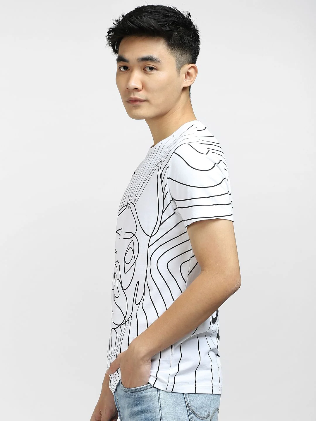 White Logo Print Crew Neck Co-ord T-shirt - Image 2