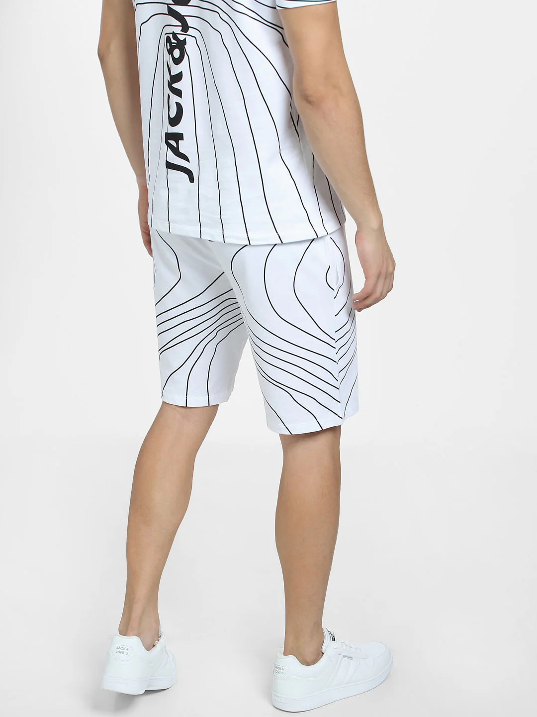 White Mid Rise Printed Co-ord Shorts - Image 4