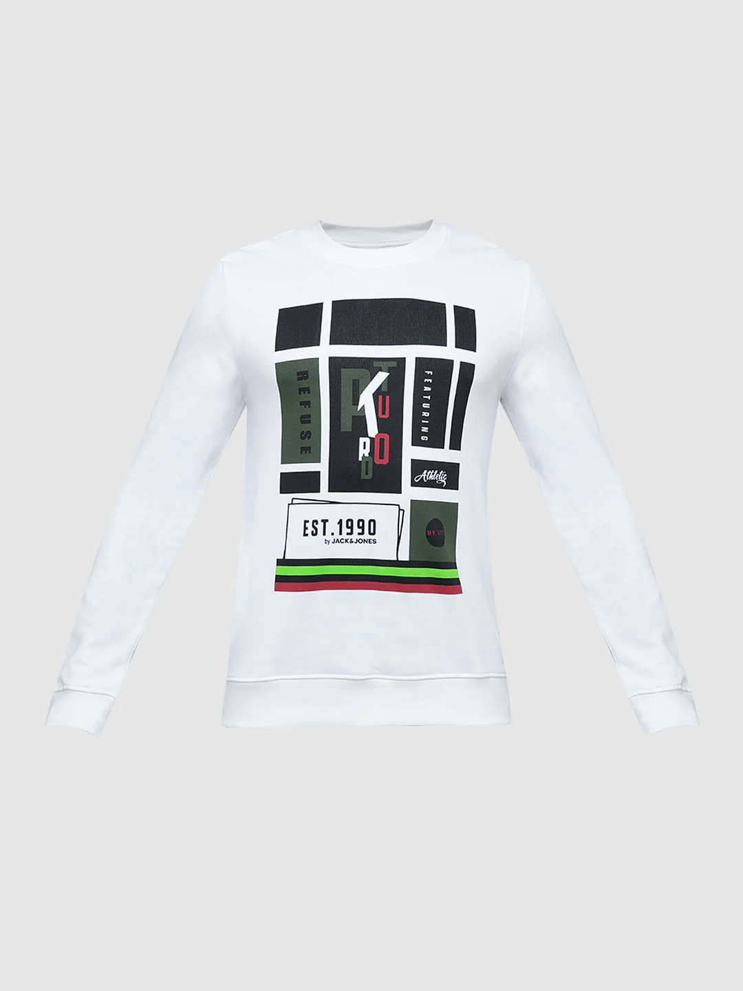 PRODUKT by JACK&JONES White Printed Cotton Sweatshirt - Image 7