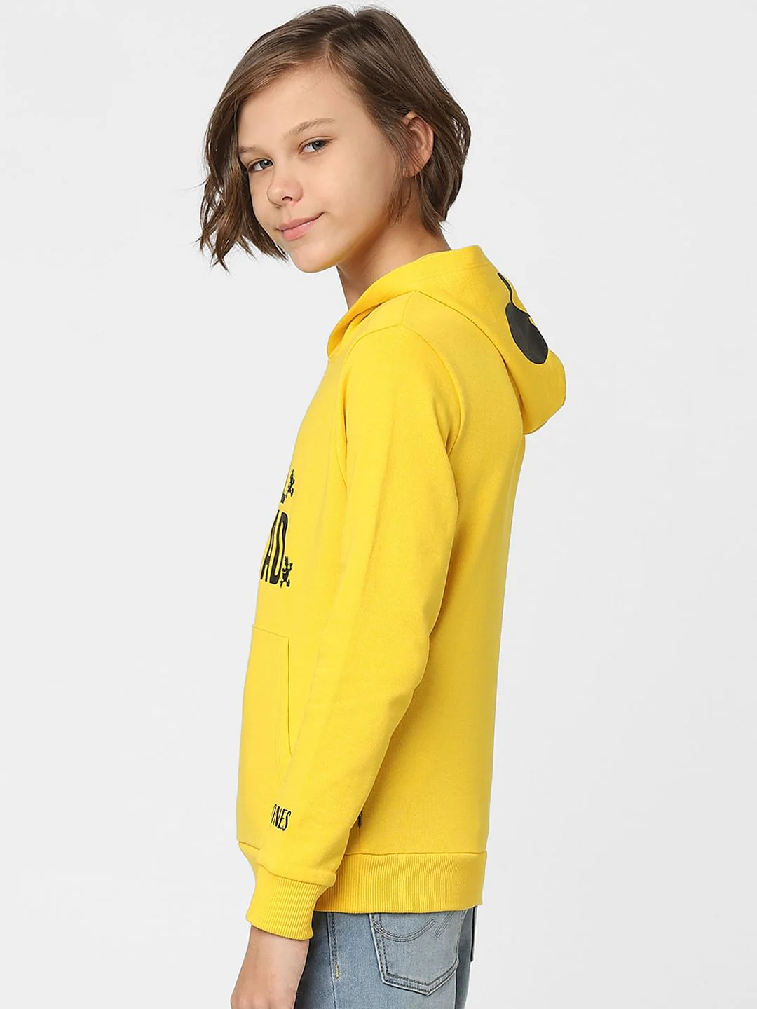Boys Yellow Text Print Sweatshirt - Image 3