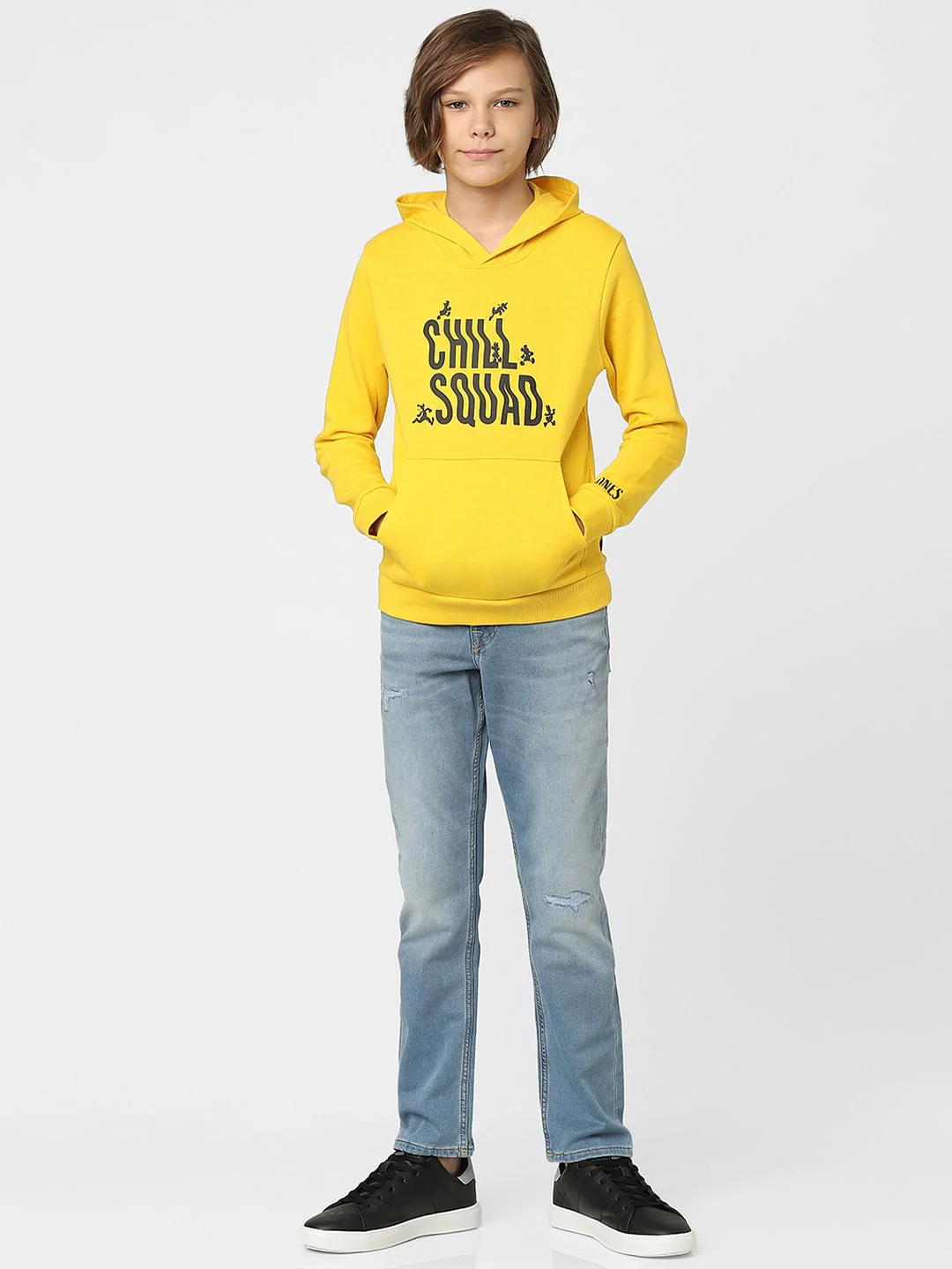 Boys Yellow Text Print Sweatshirt - Image 6