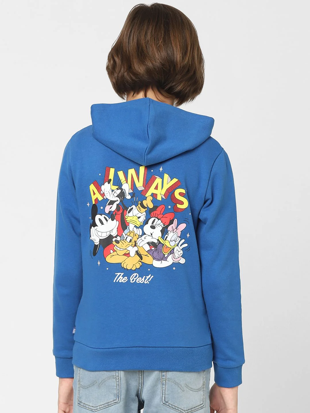 Boys Blue Mickey Print Zip-Up Sweatshirt - Image 4
