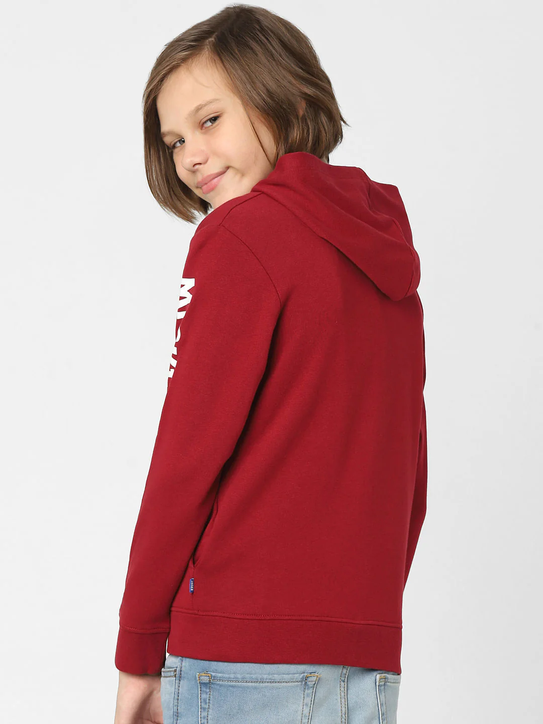 Boys Red Mickey Print Zip-Up Sweatshirt - Image 4
