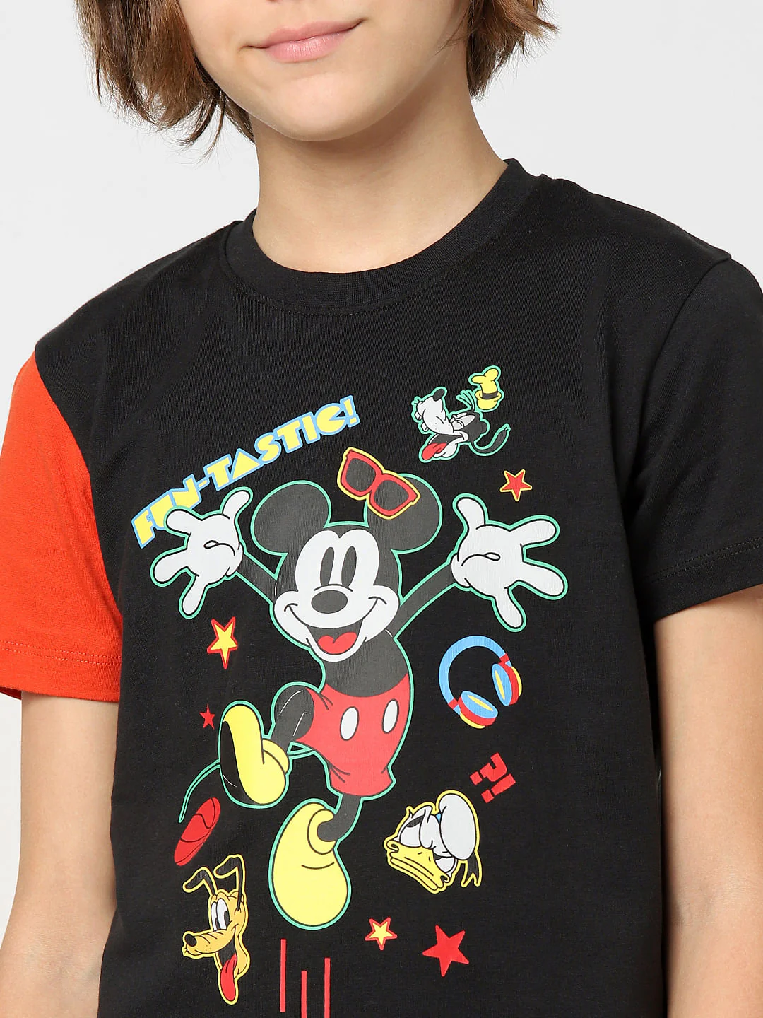 Boys x Mickey Black Printed T-shirt - Image 5
