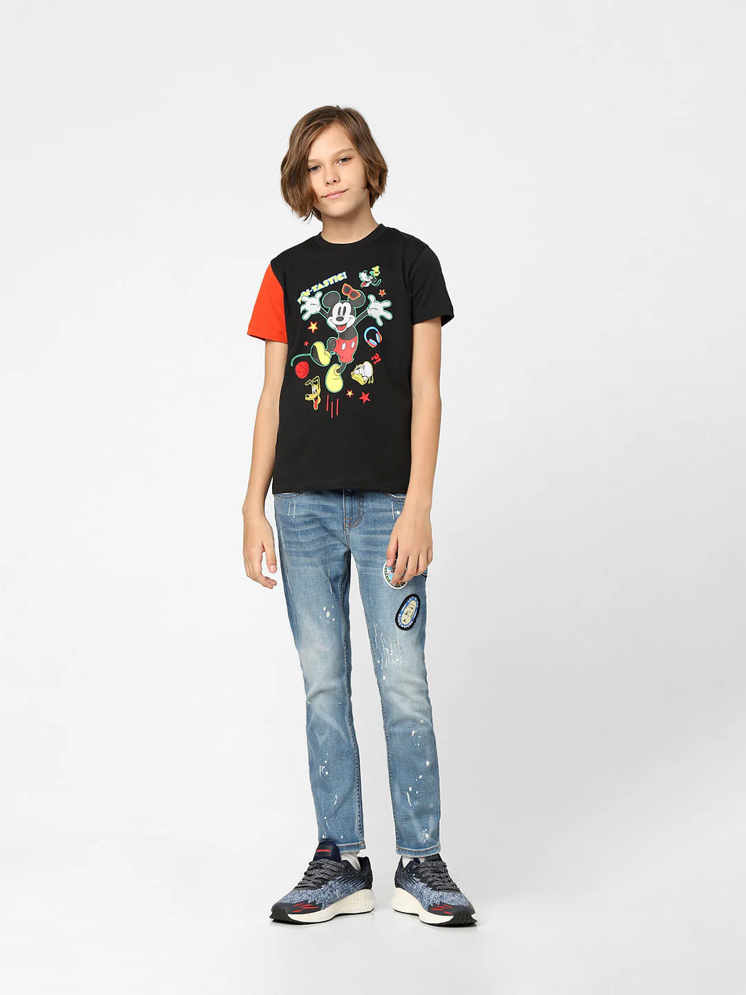 Boys x Mickey Black Printed T-shirt - Image 6
