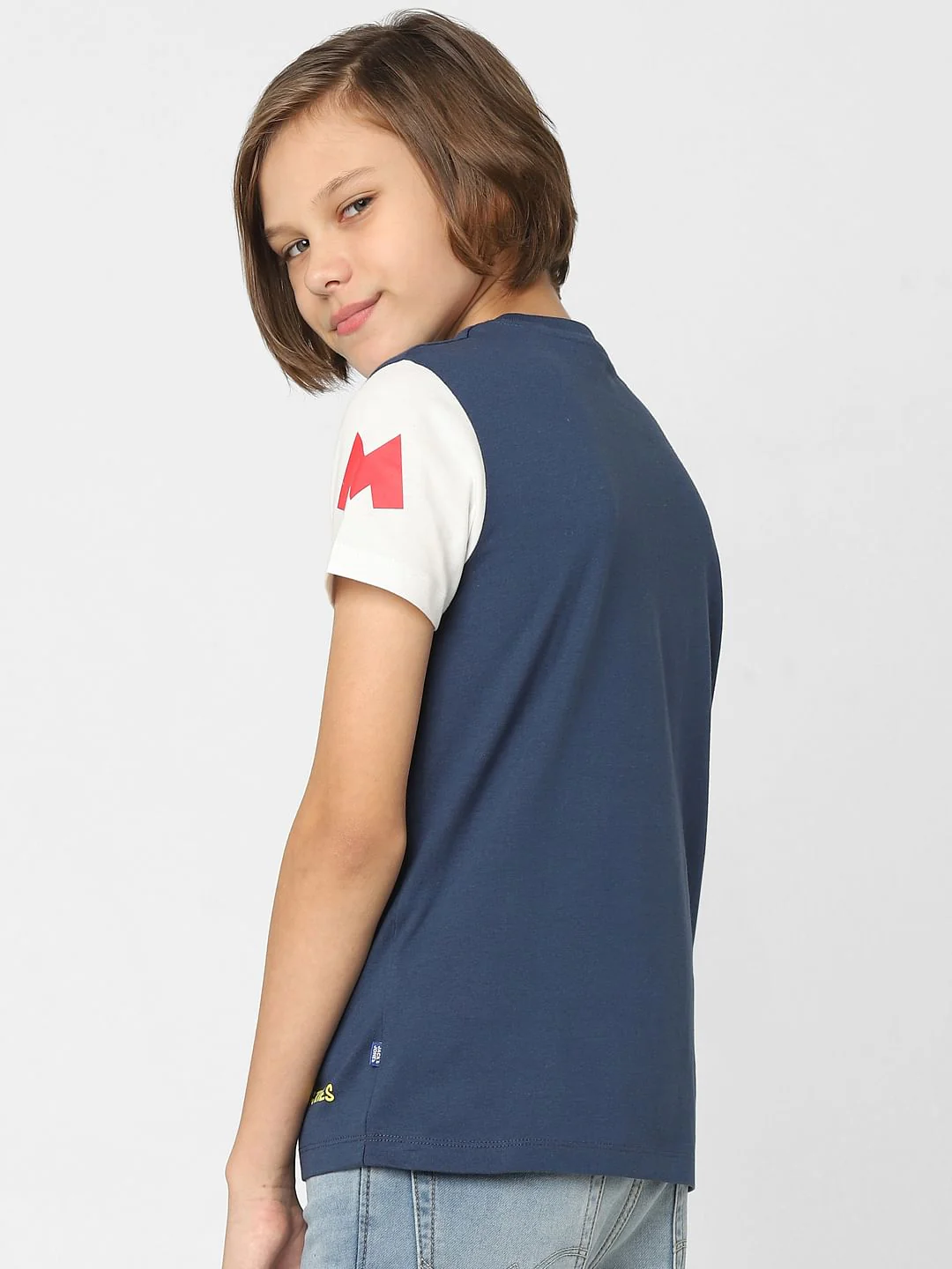Boys Dark Blue Mickey Print Crew Neck T-shirt - Image 4