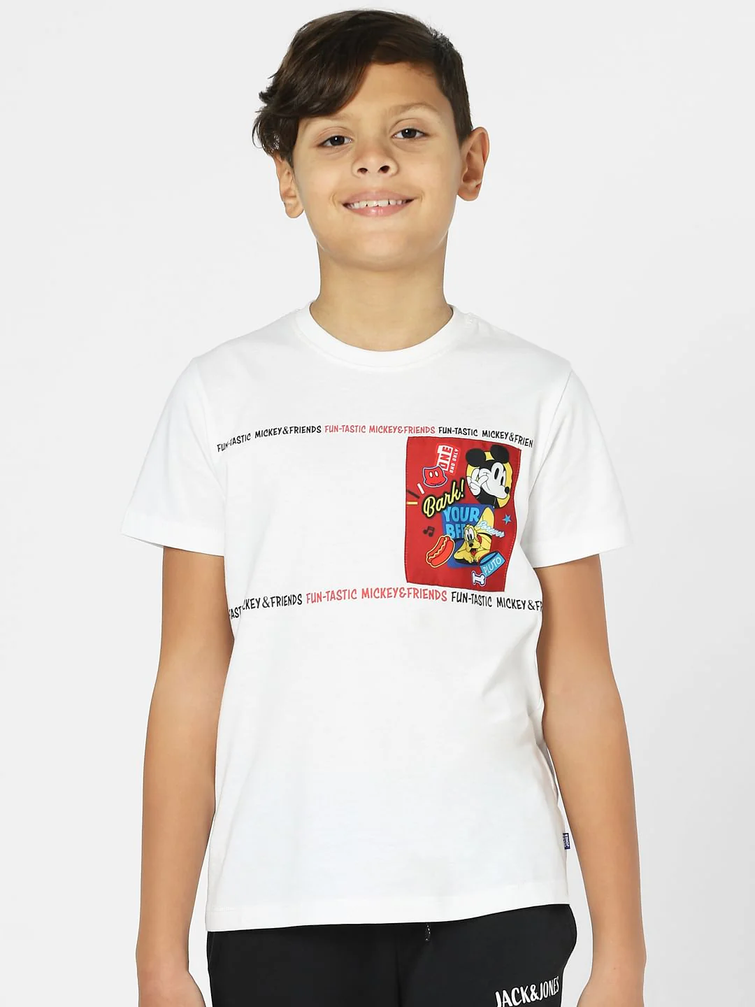 Boys x Mickey White Graphic Print Crew Neck T-shirt - Image 2