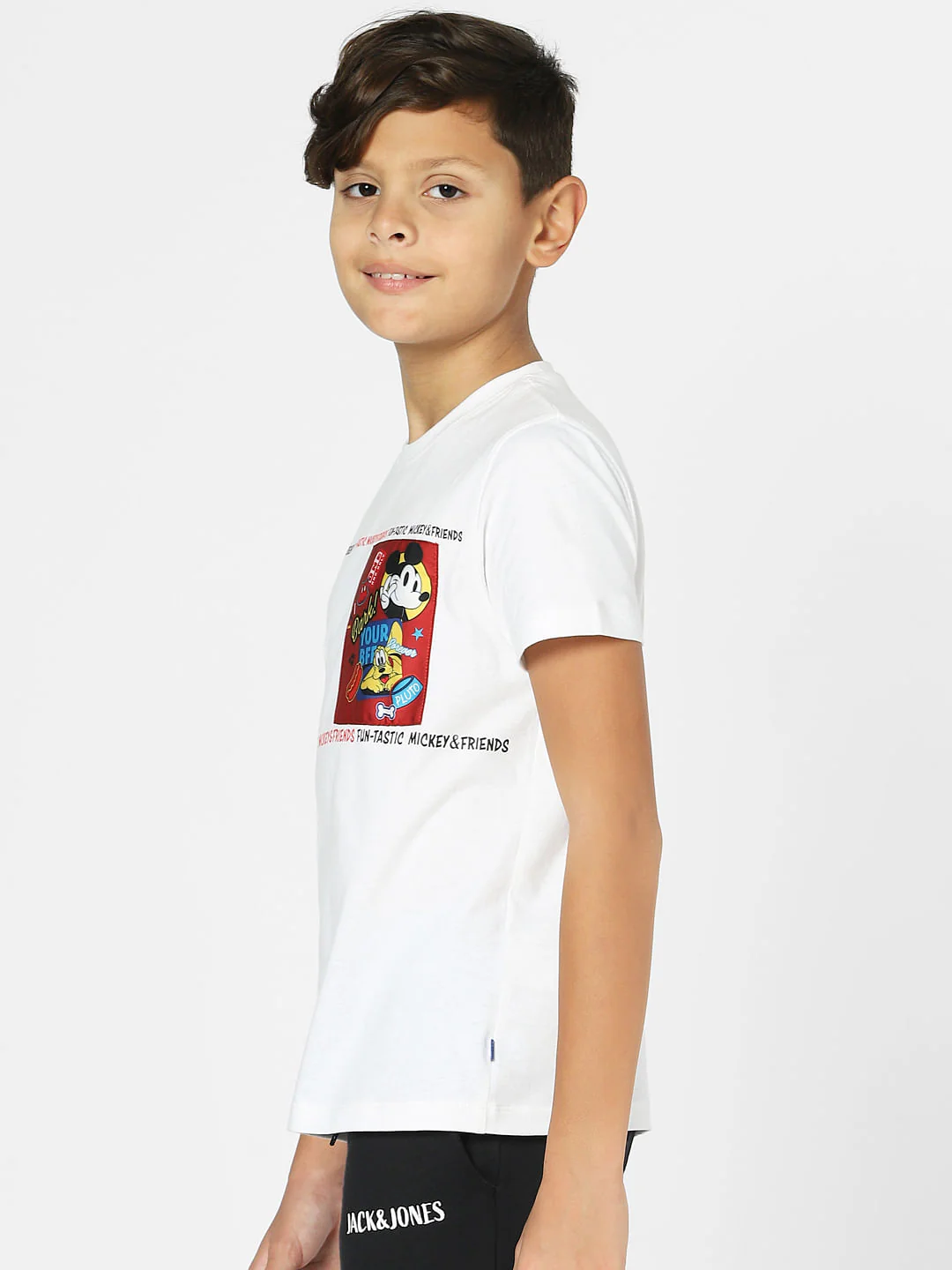 Boys x Mickey White Graphic Print Crew Neck T-shirt - Image 3