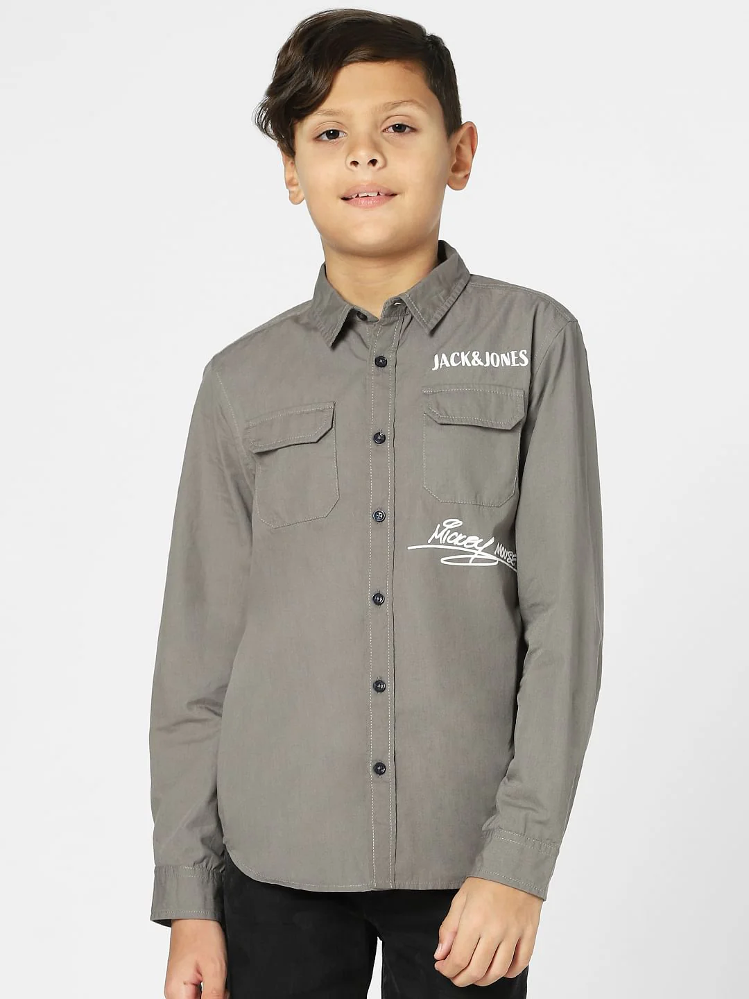 Boys x Mickey Grey Printed Full Sleeves Shirt - Image 2