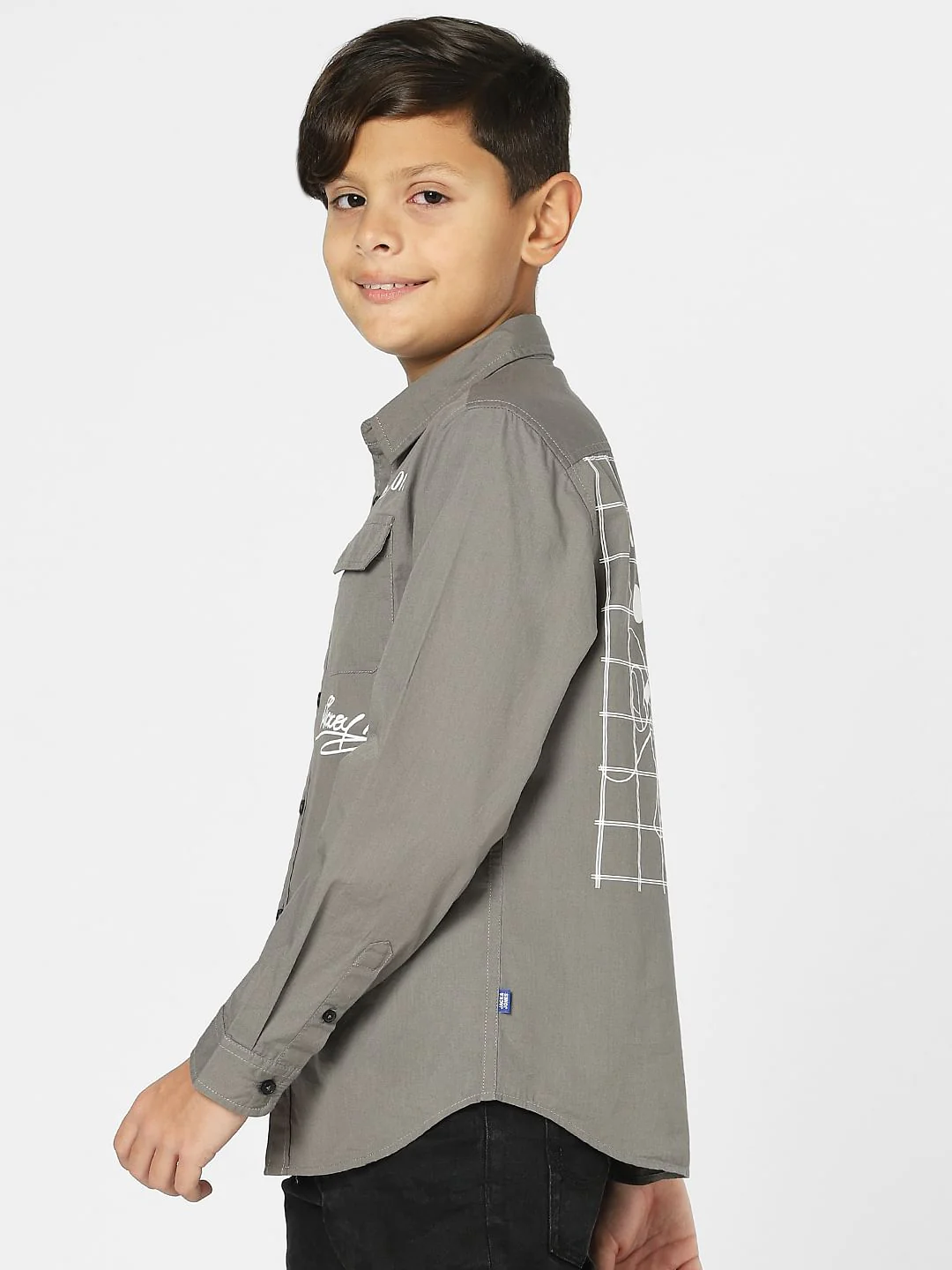 Boys x Mickey Grey Printed Full Sleeves Shirt - Image 3