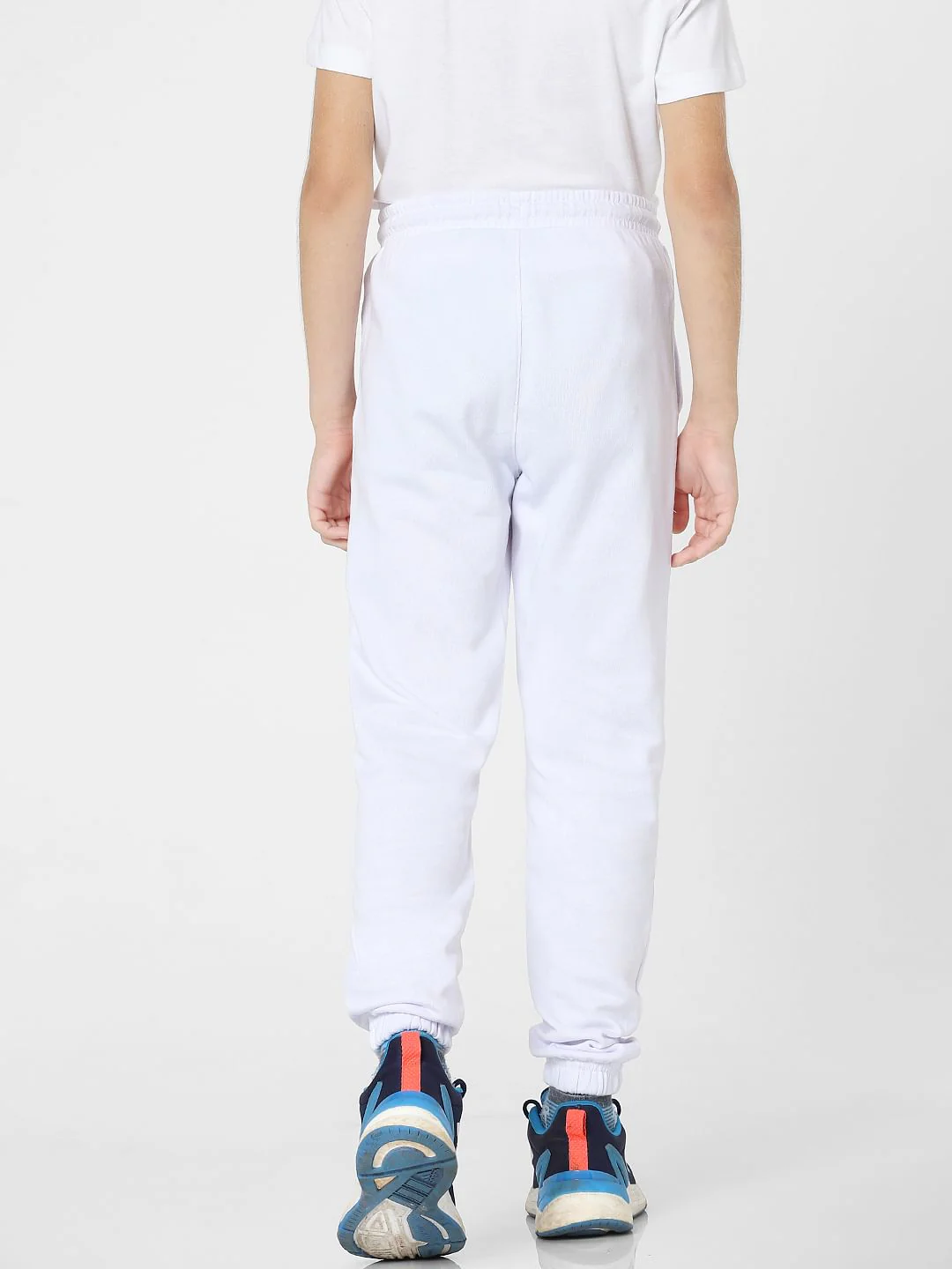 Boys White Printed Sweatpants - Image 4