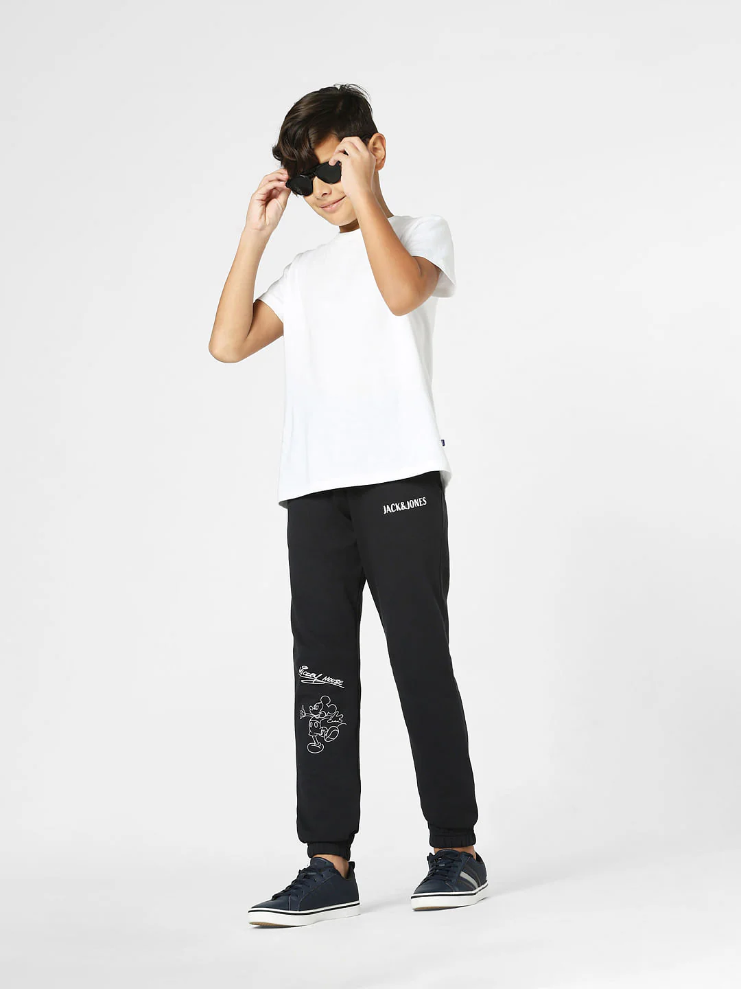 Boys x Mickey Black Mid Rise Printed Pants