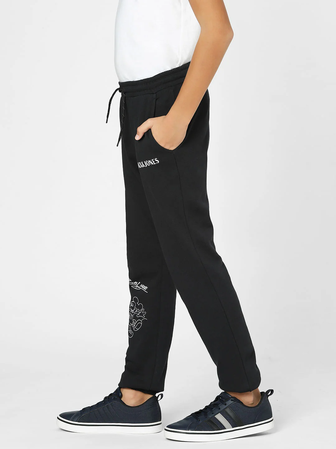 Boys x Mickey Black Mid Rise Printed Pants - Image 3