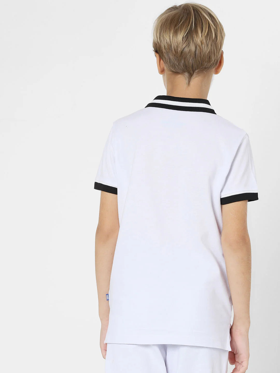 Boys White Mickey Print Polo T-shirt - Image 4
