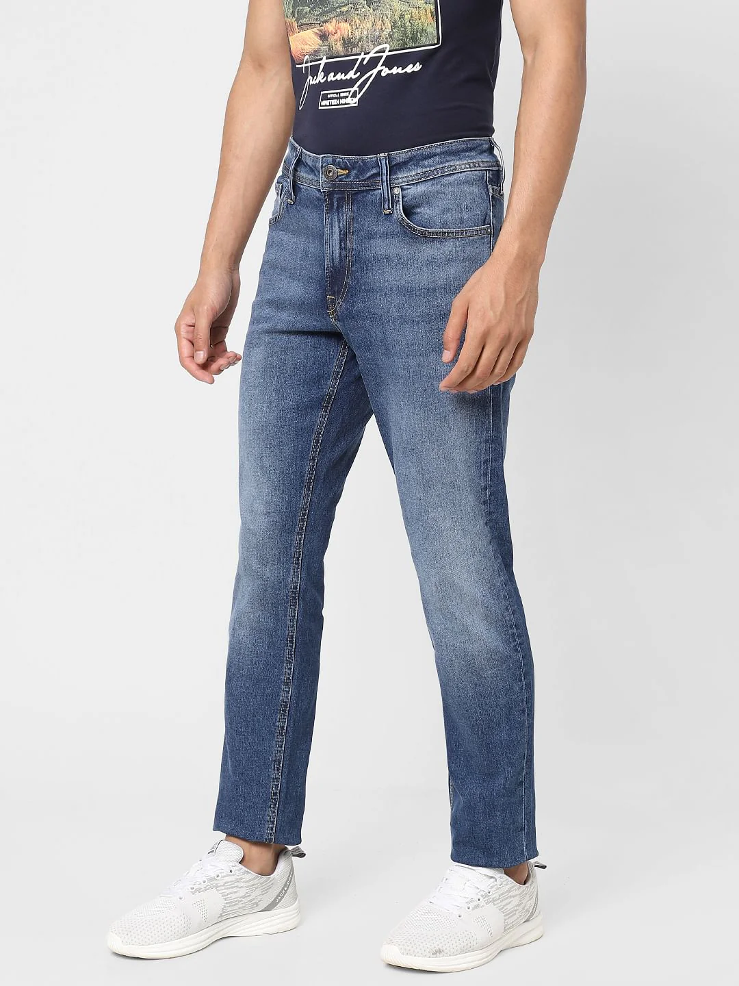 Blue Low Rise Washed Glenn Slim Jeans - Image 3