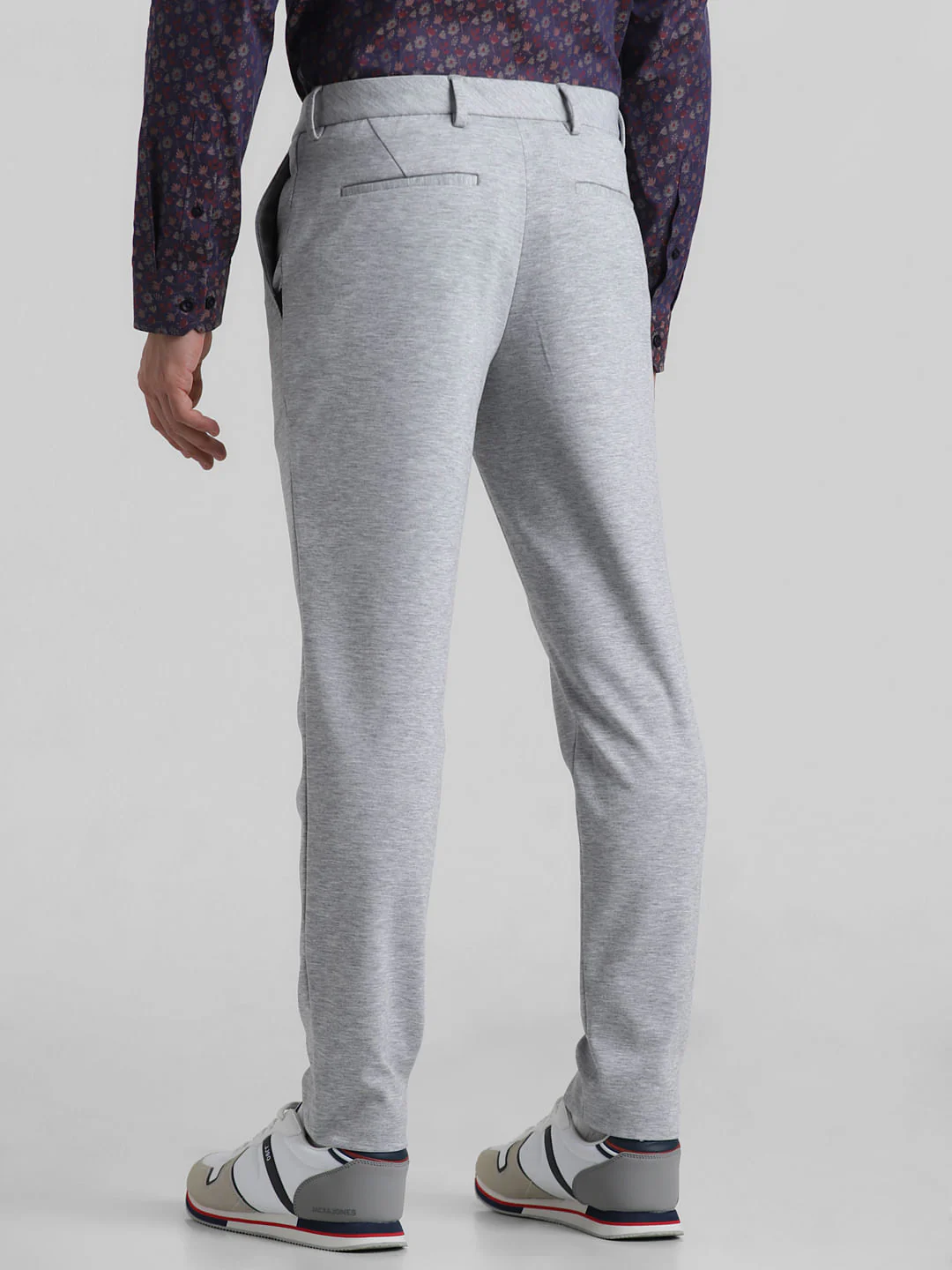 Grey Mid Rise Knitted Trousers - Image 3