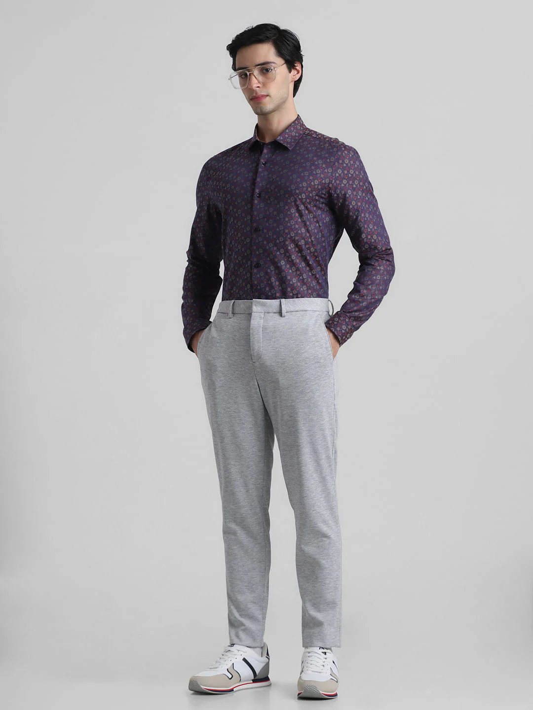 Grey Mid Rise Knitted Trousers - Image 5