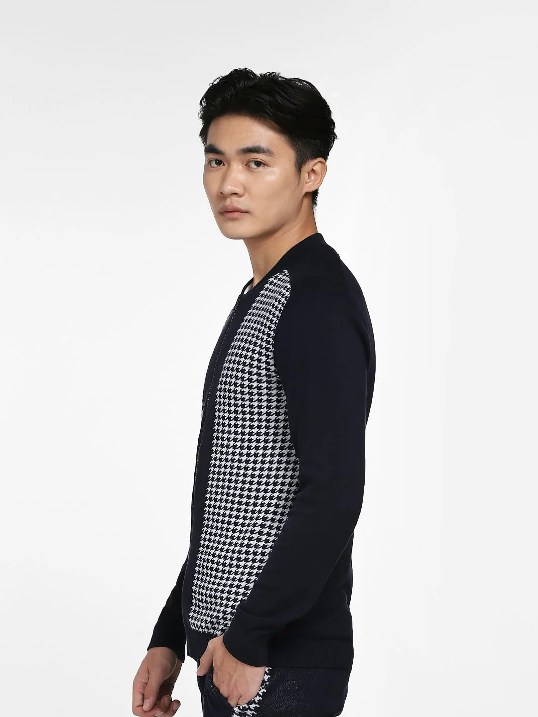 Navy Blue Printed Co-ord Jacket - Image 3