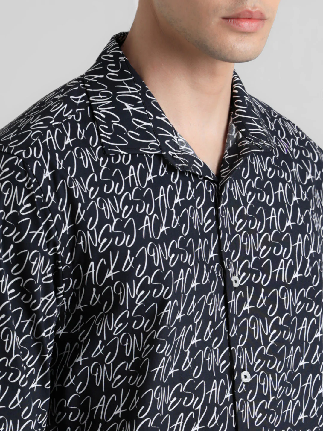 Black Printed Full Sleeves Shirt - Image 5