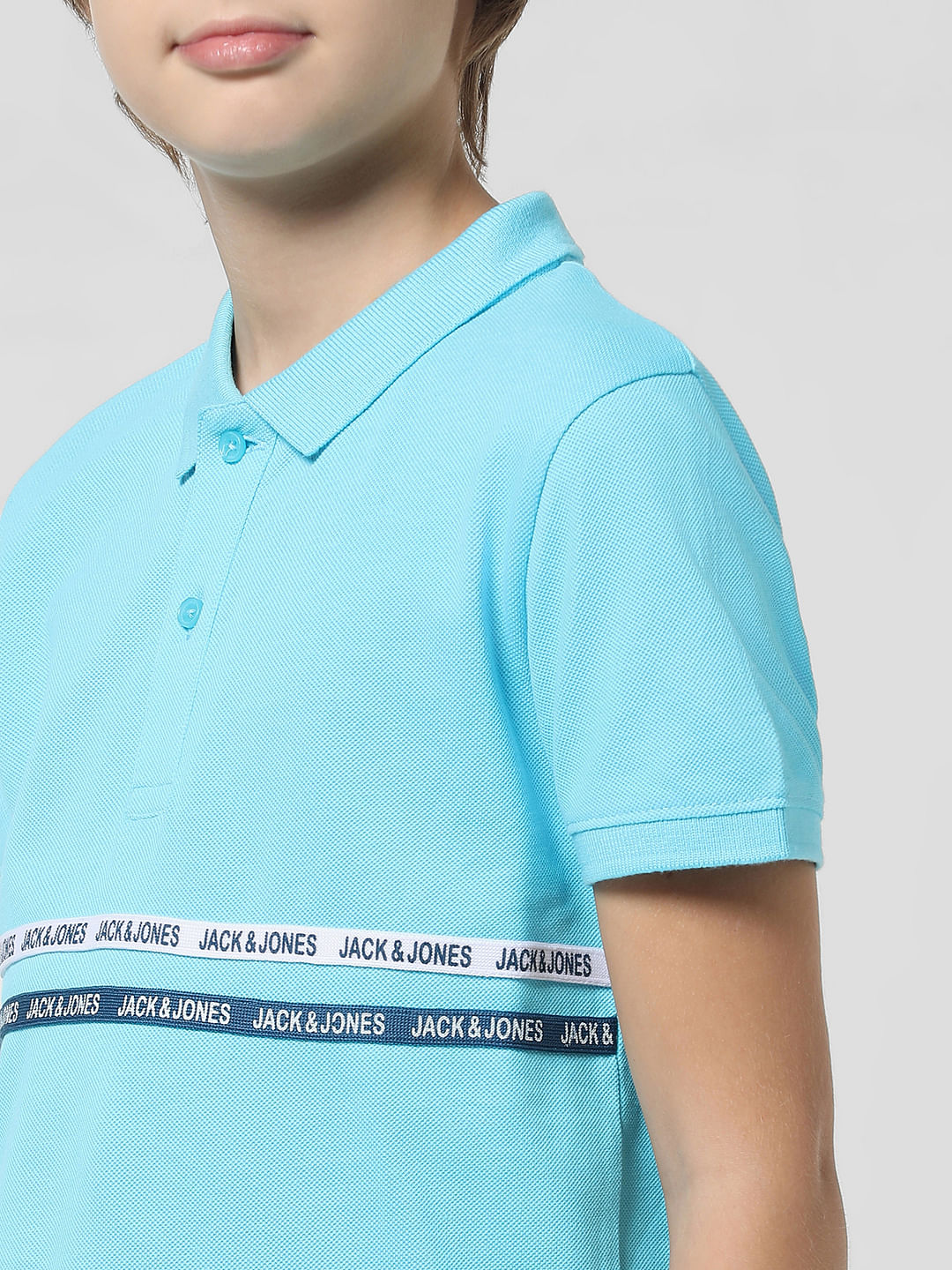 Blue Tape Detail Polo T-shirt - Image 4