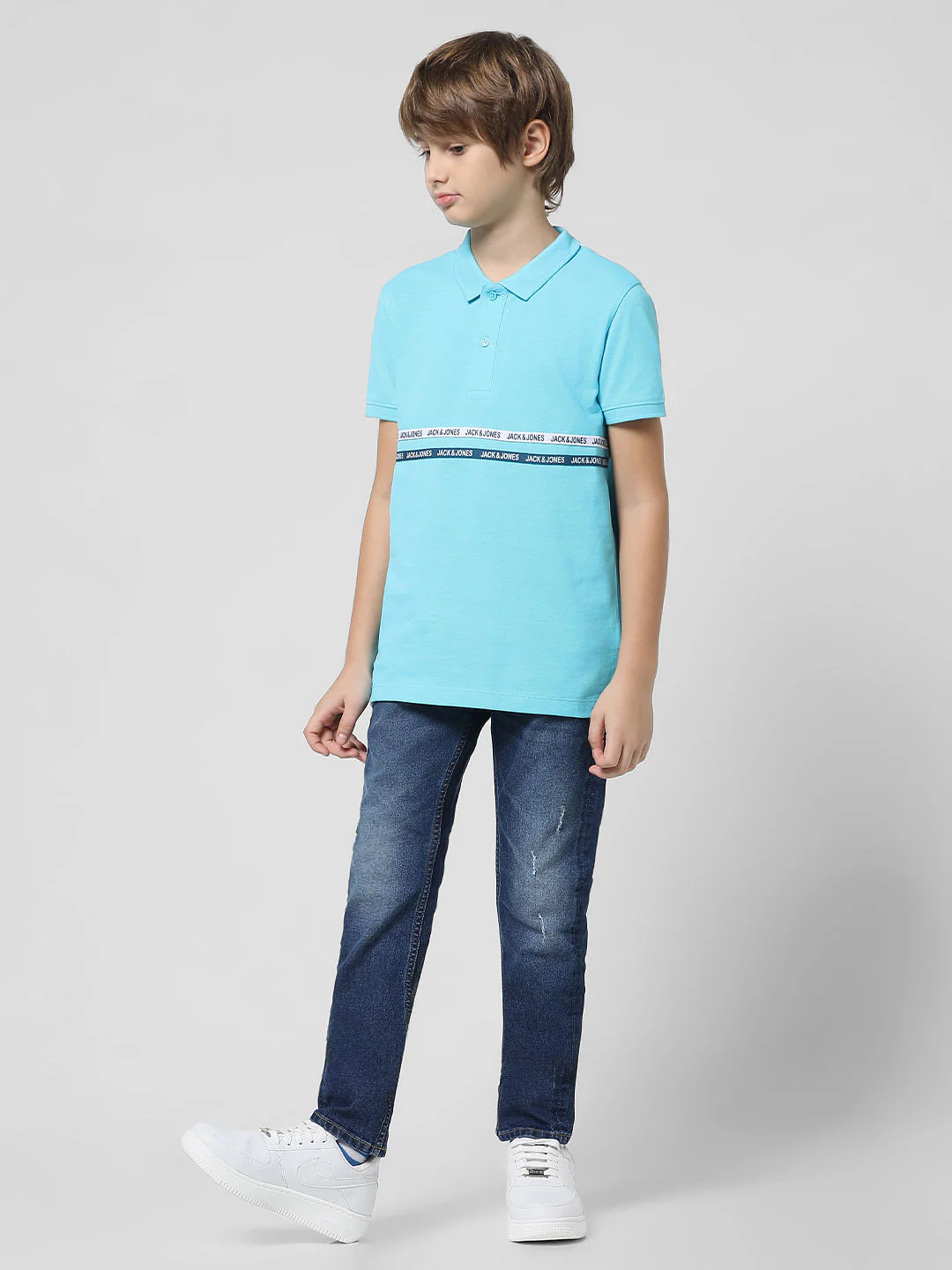 Blue Tape Detail Polo T-shirt - Image 5