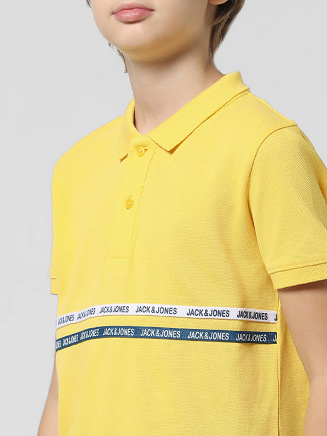 Yellow Tape Detail Polo T-shirt - Image 4