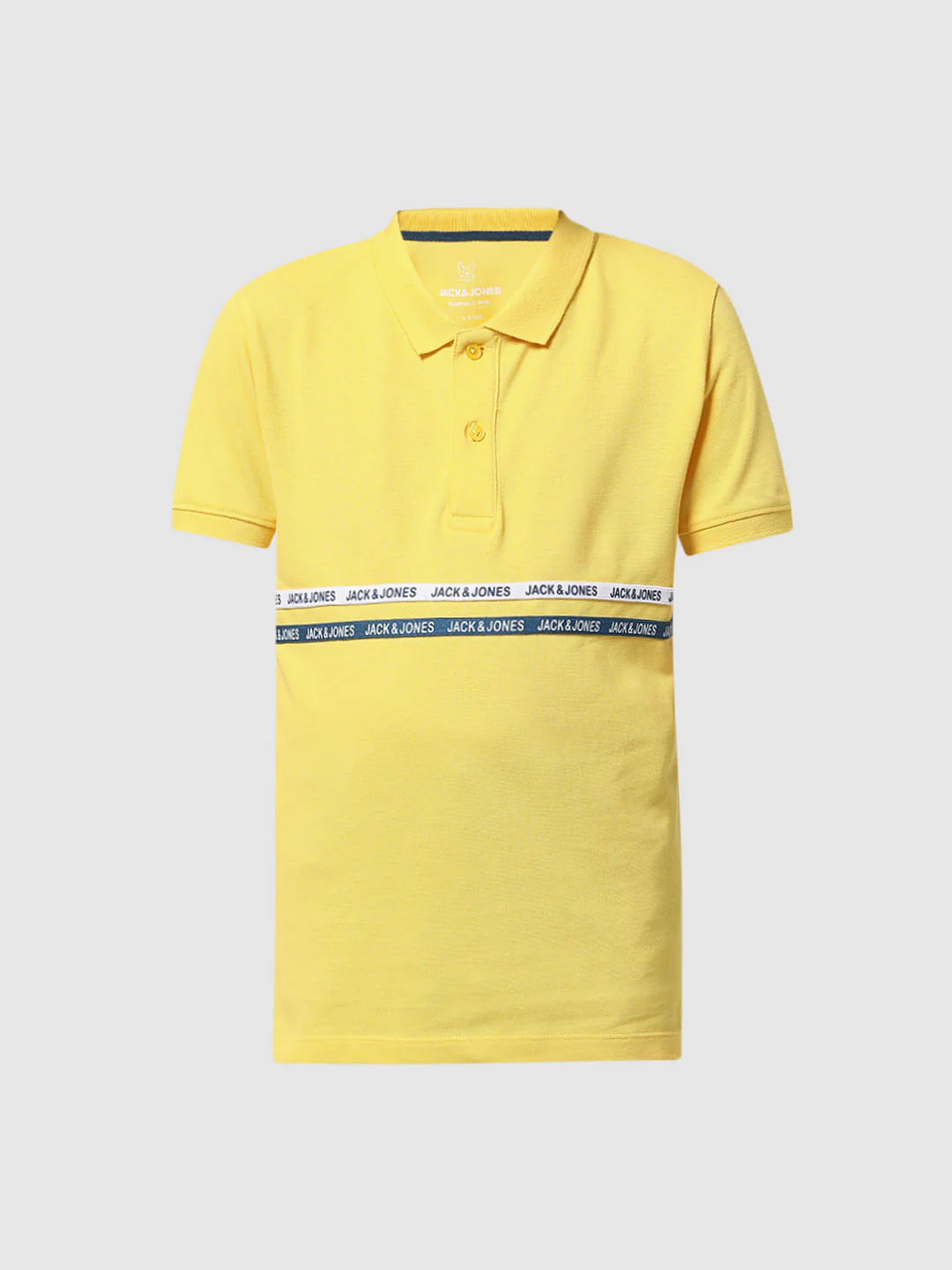 Yellow Tape Detail Polo T-shirt - Image 6