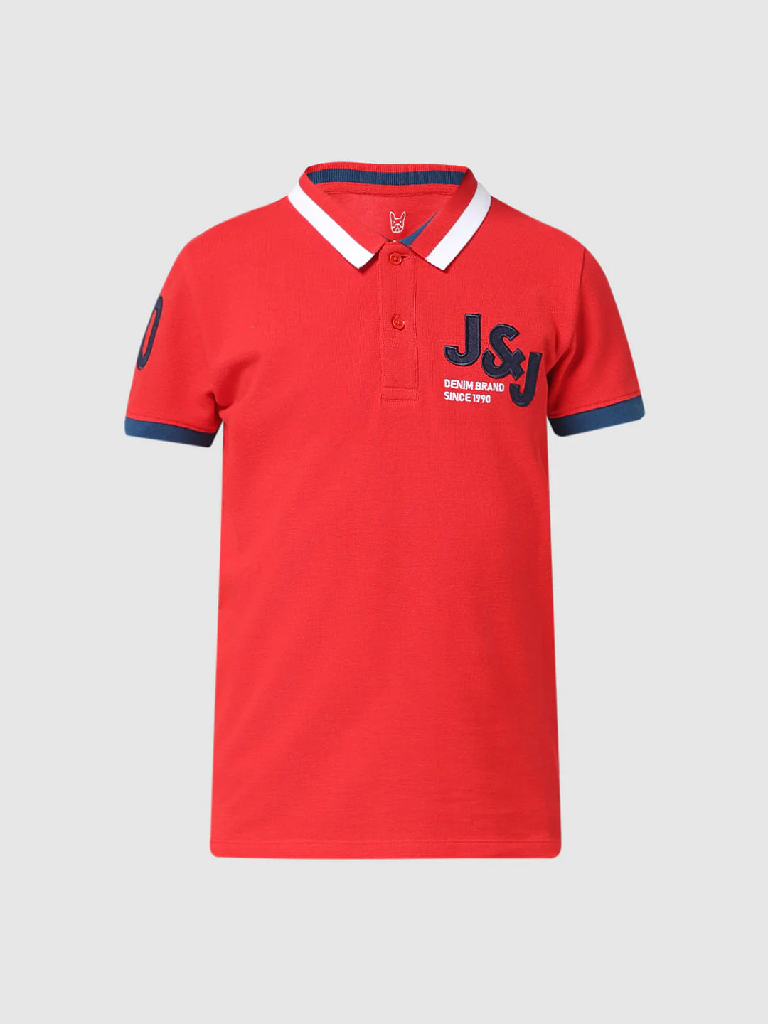 JUNIOR BOYS Red Applique Polo T-shirt - Image 6