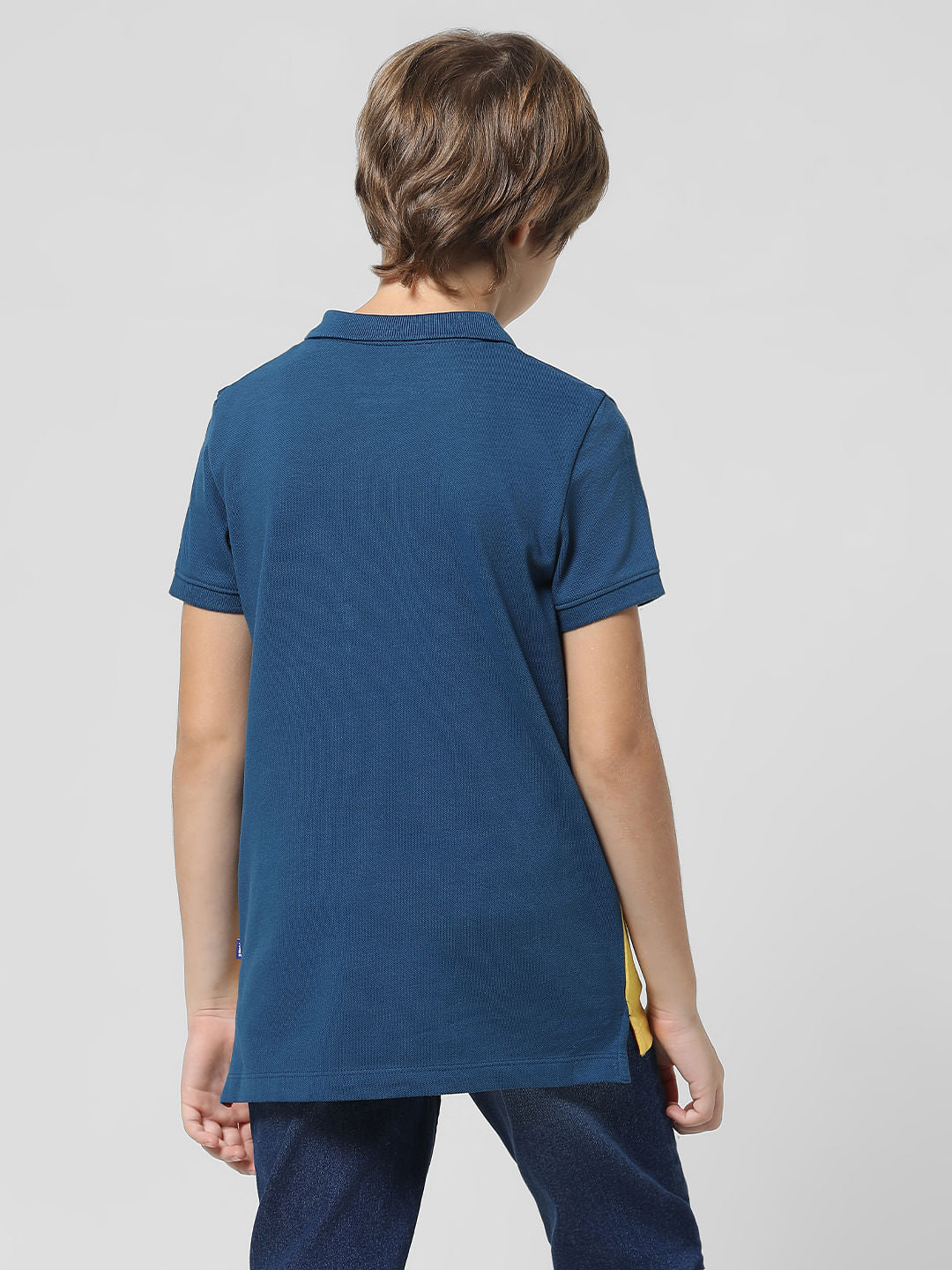 Blue Colourblocked Polo T-shirt - Image 3
