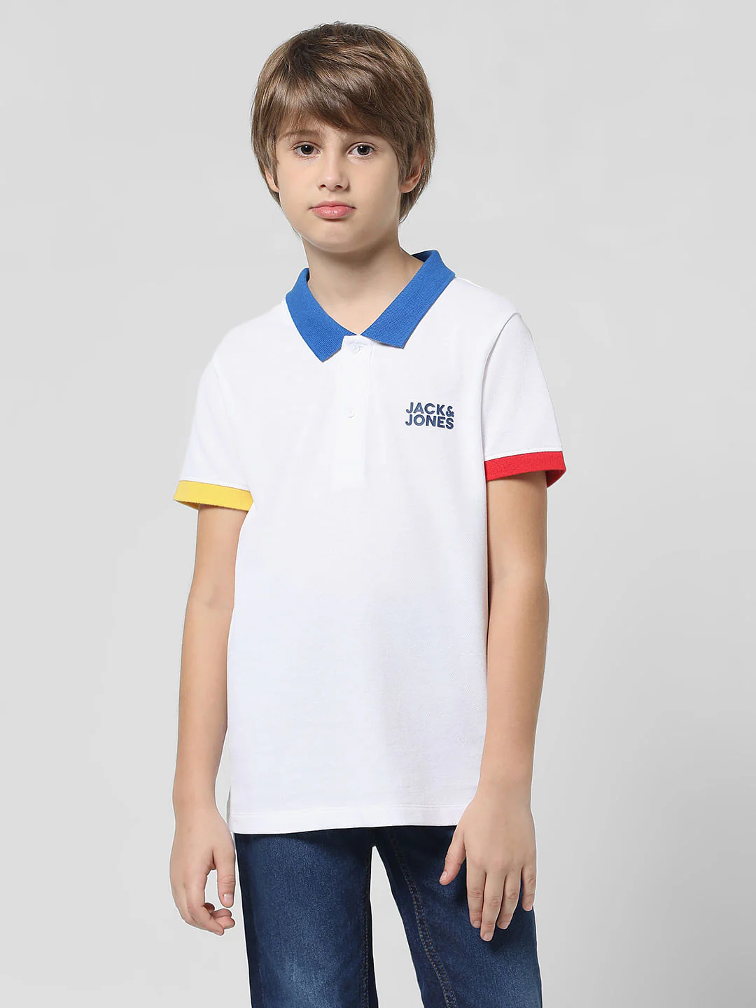 White Contrast Tipping Polo T-shirt - Image 2