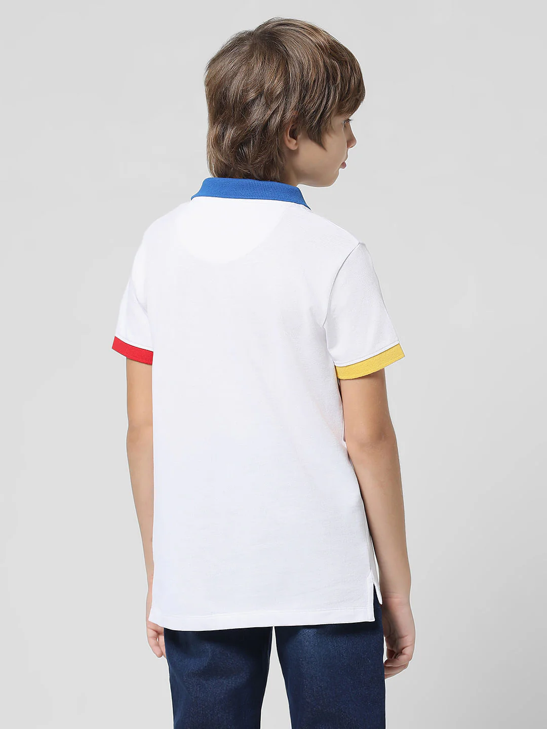 White Contrast Tipping Polo T-shirt - Image 3