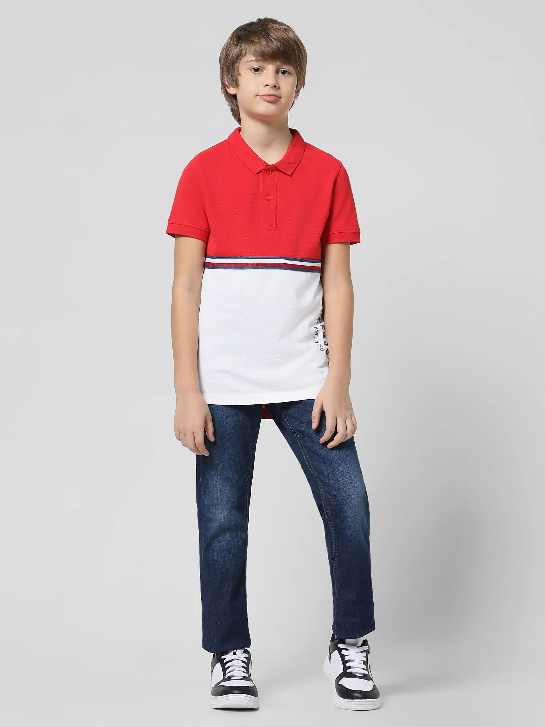 Red Colourblocked Polo T-shirt - Image 5