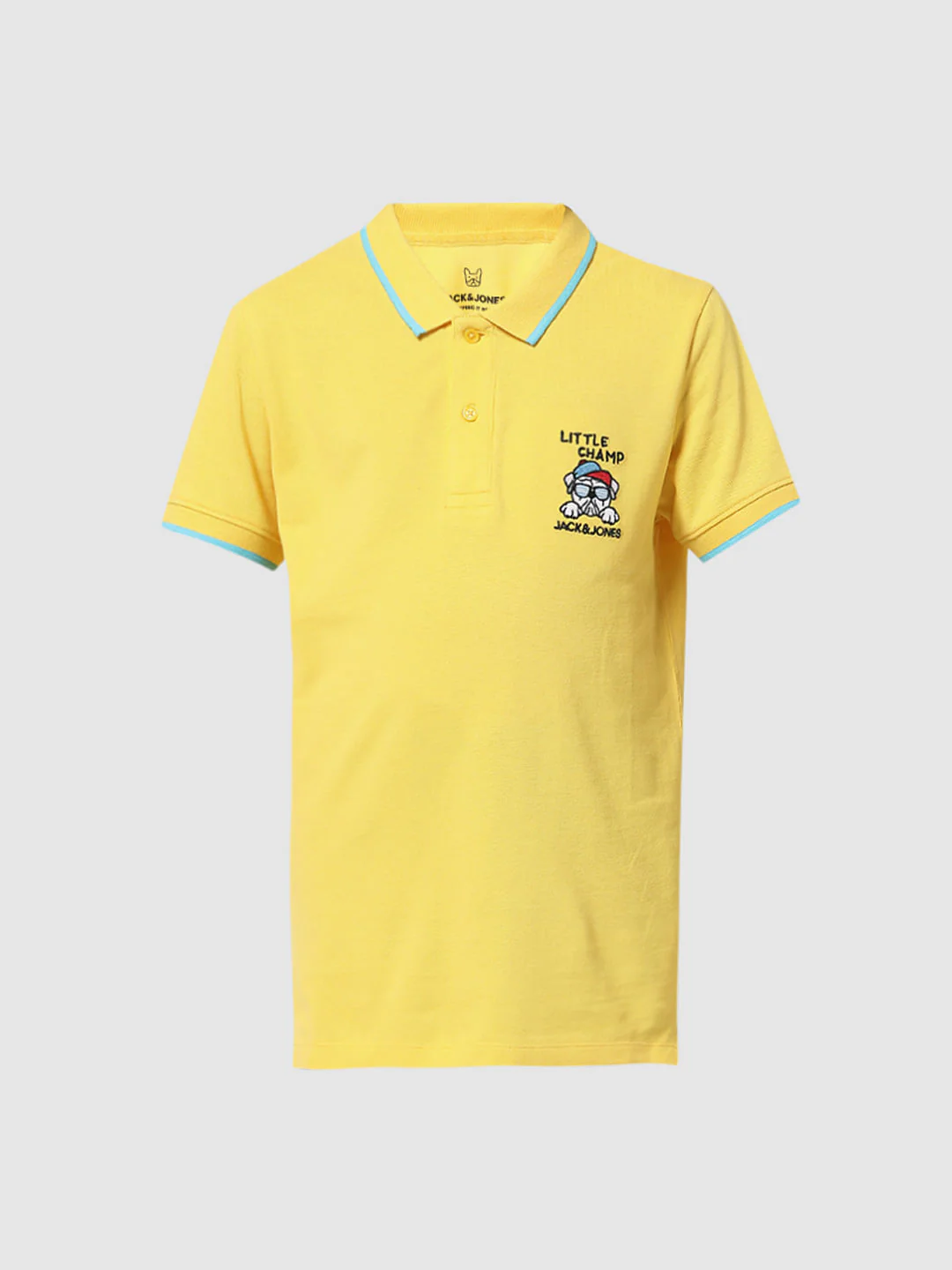Yellow Applique Print Polo T-shirt - Image 6