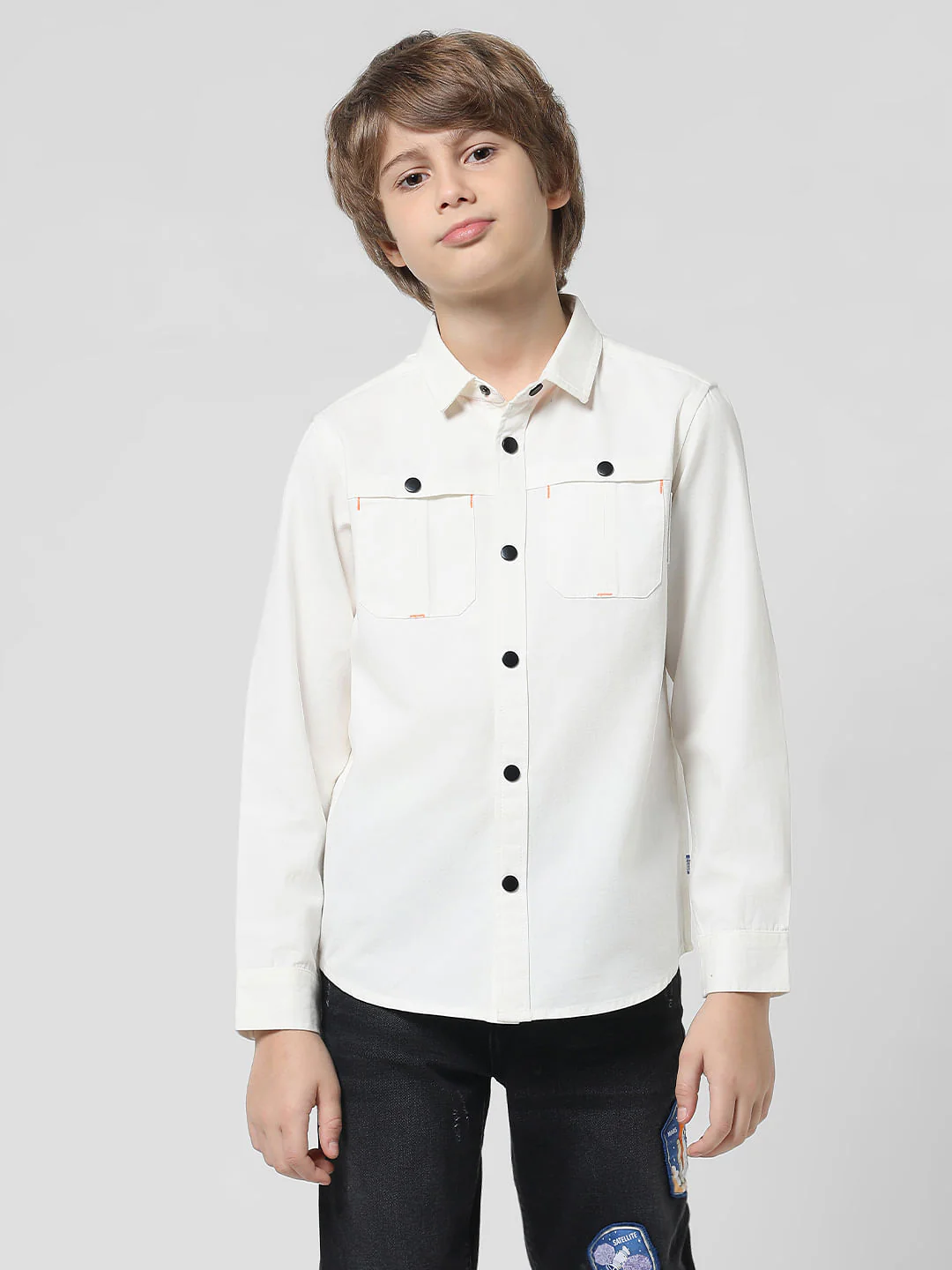 White Cotton Full Sleeves Shirt - Image 2