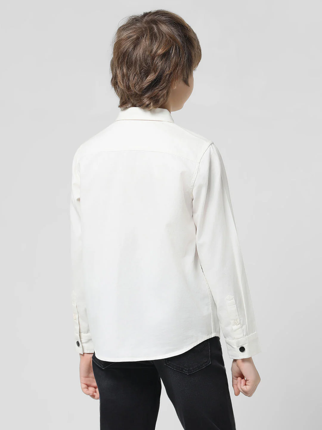 White Cotton Full Sleeves Shirt - Image 3