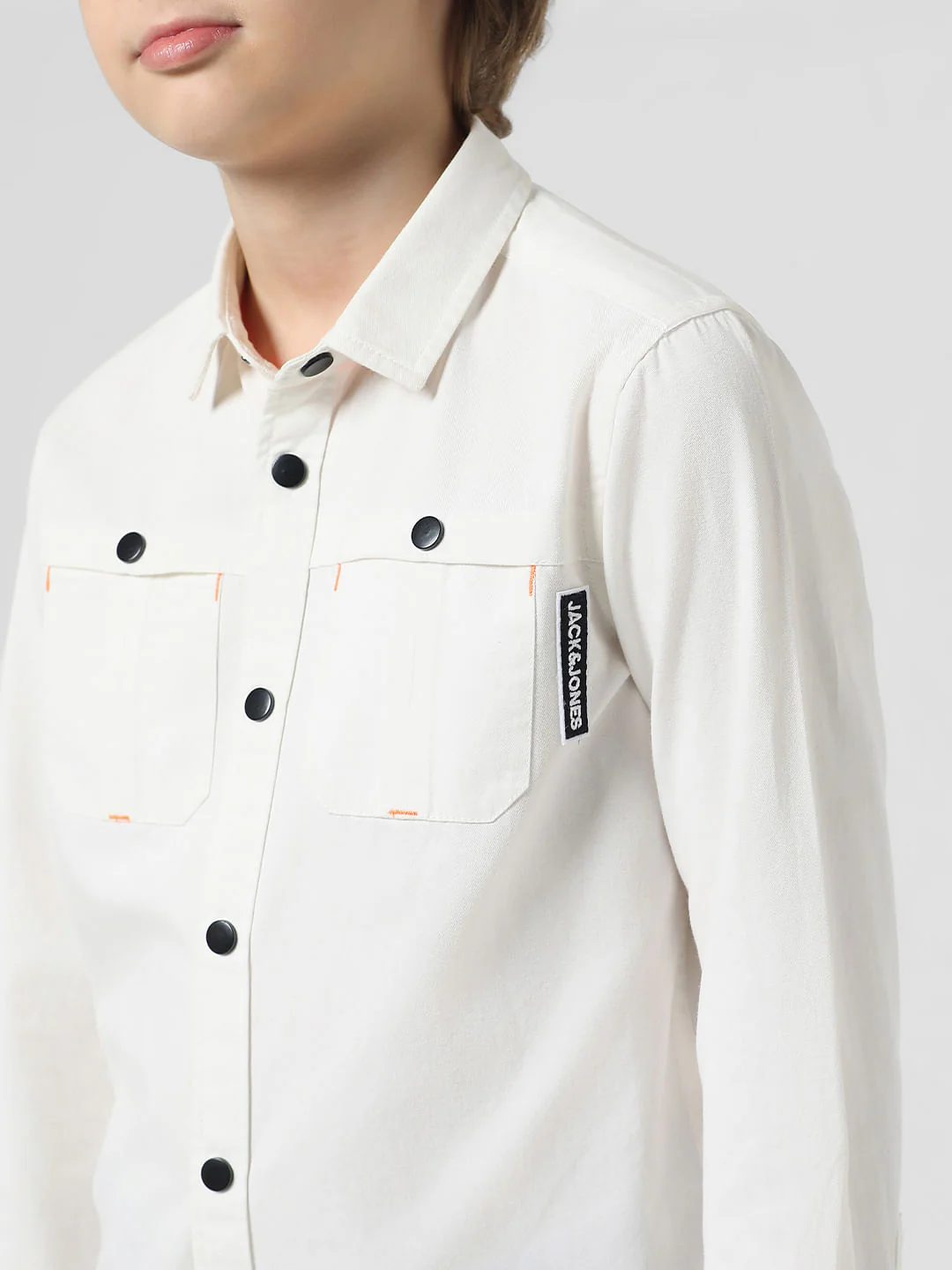 White Cotton Full Sleeves Shirt - Image 4