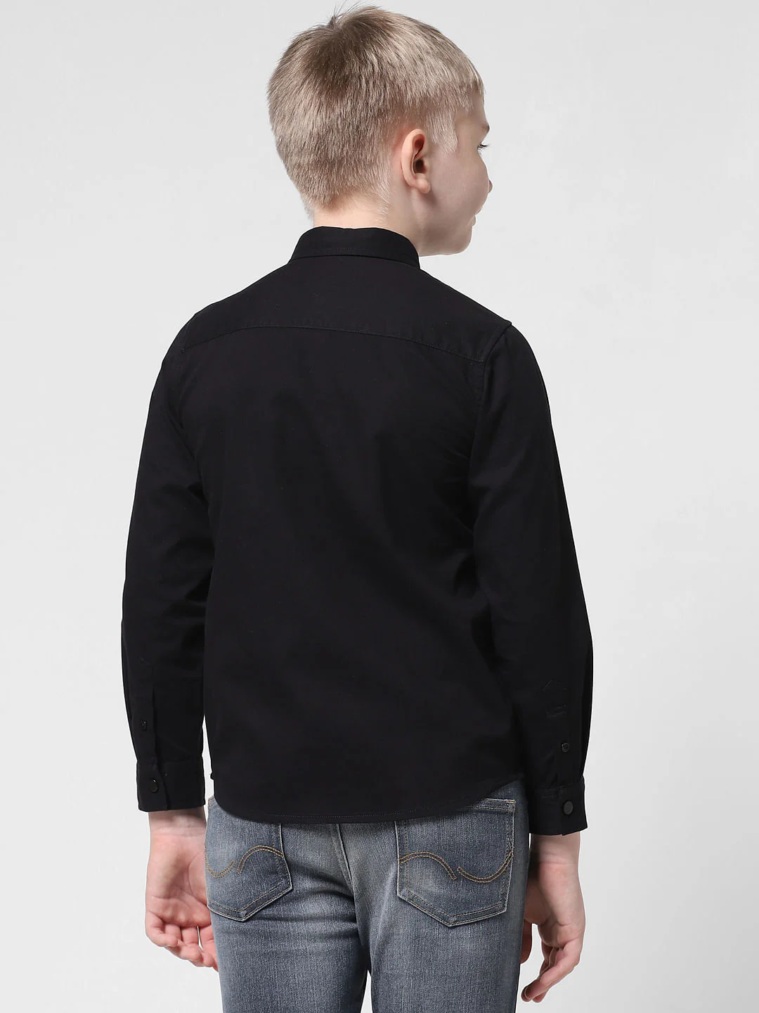Black Cotton Full Sleeves Shirt - Image 3