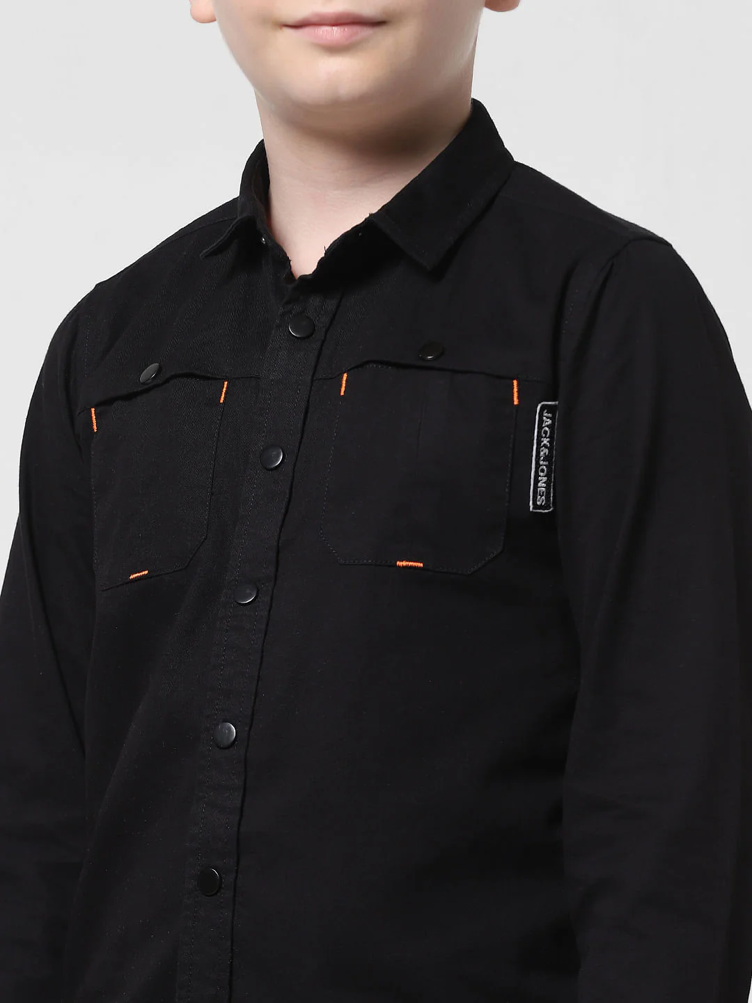 Black Cotton Full Sleeves Shirt - Image 4