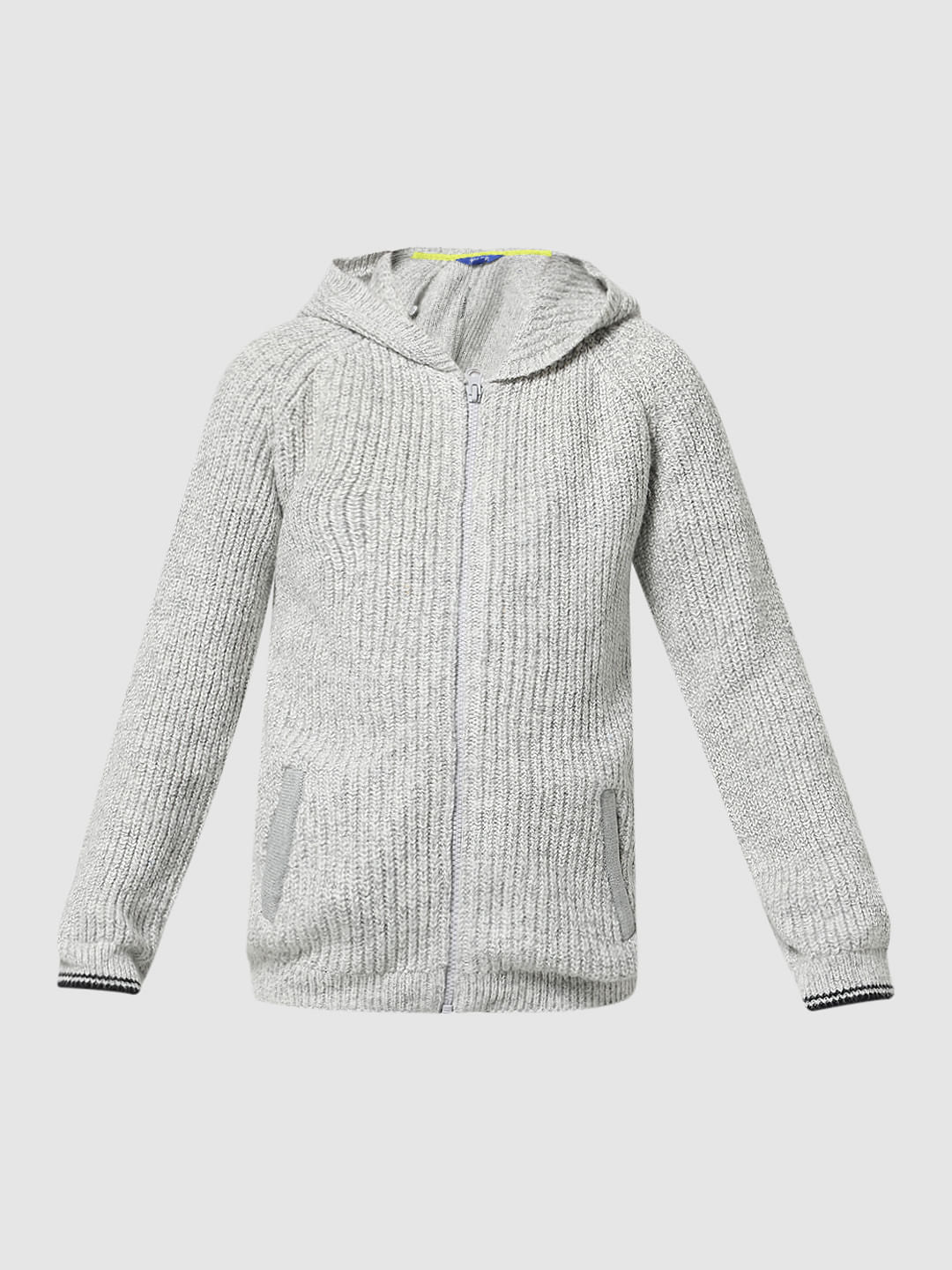 Grey Front-Open Hooded Cardigan - Image 6
