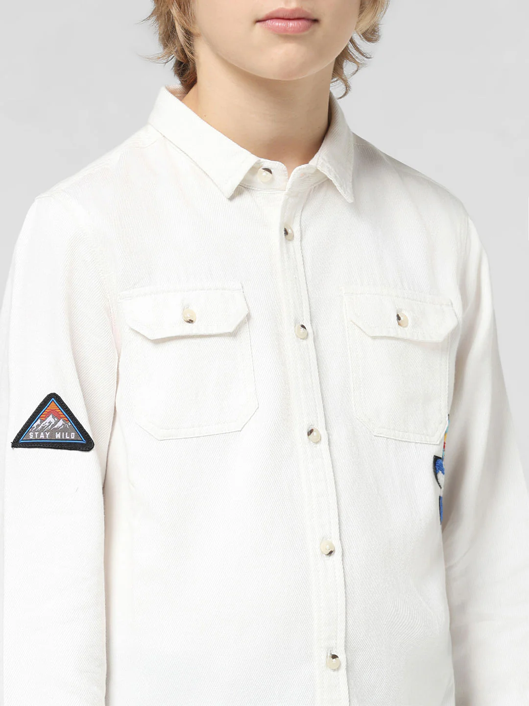 JUNIOR BOYS White Full Sleeves Shirt - Image 4