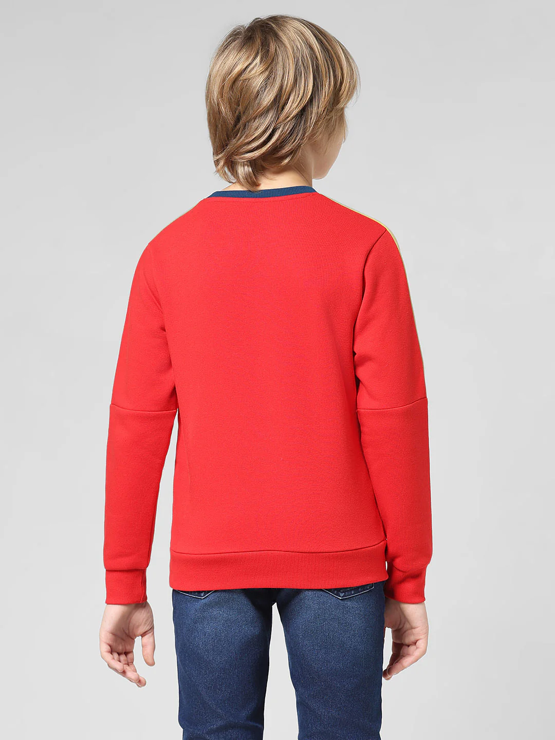 JUNIOR BOYS Red Contrast Tape Detail Sweatshirt - Image 3