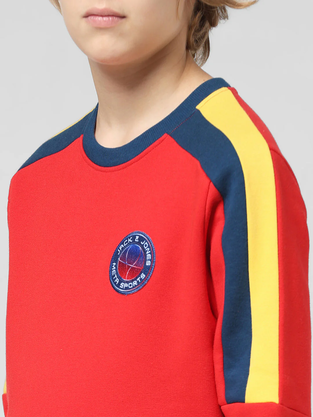 JUNIOR BOYS Red Contrast Tape Detail Sweatshirt - Image 4