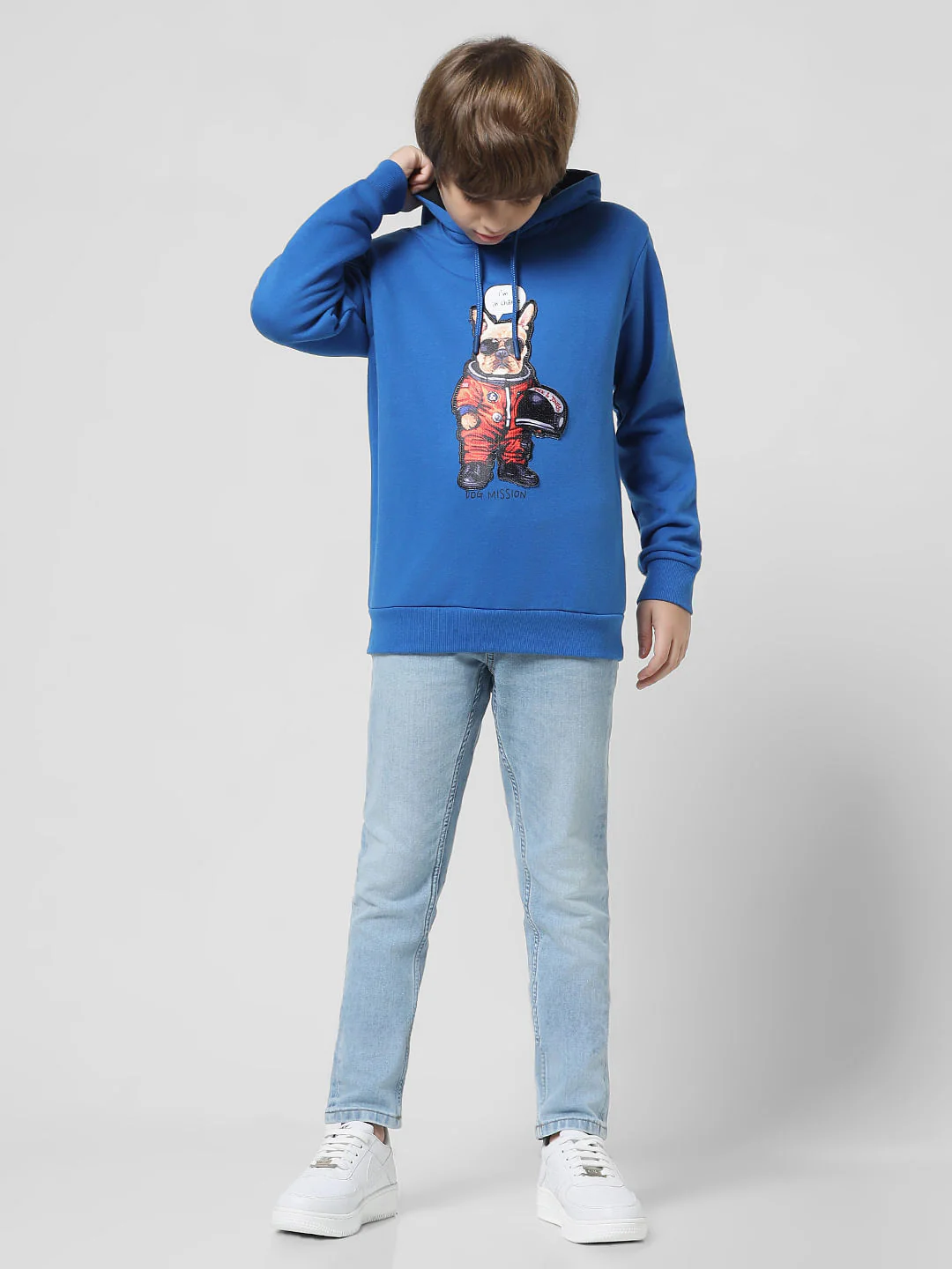 Blue Doggo Print Hooded Sweatshirt - Image 5