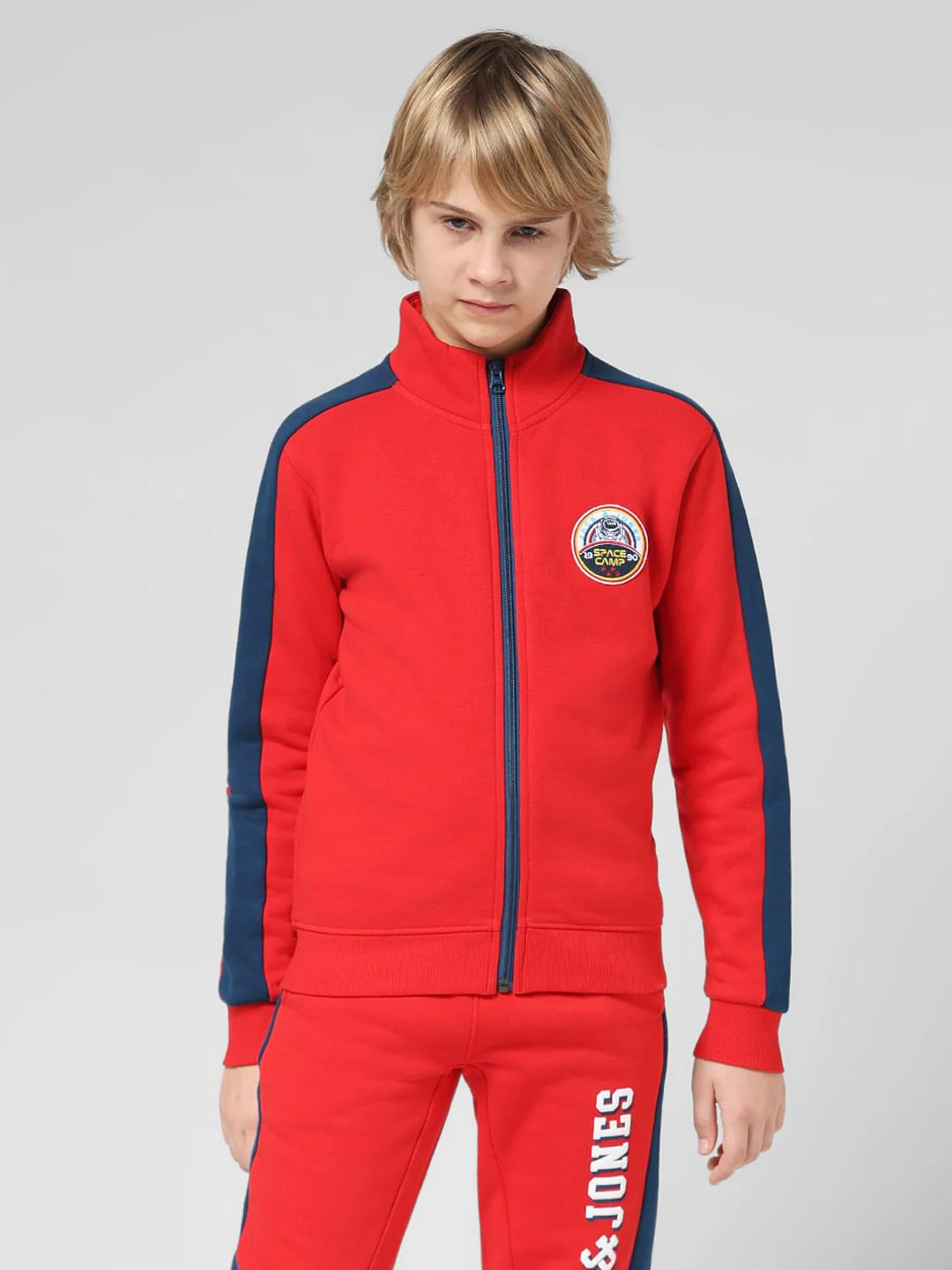 JUNIOR BOYS Red Zip-Up Co-ord Set Sweatshirt - Image 2