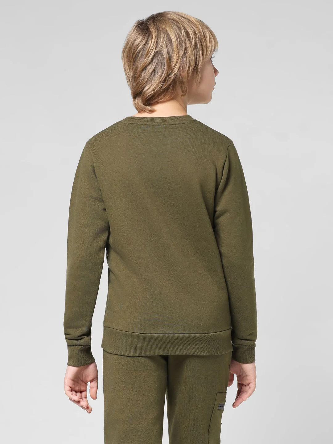 JUNIOR BOYS Green Logo Print Co-ord Set Sweatshirt - Image 3