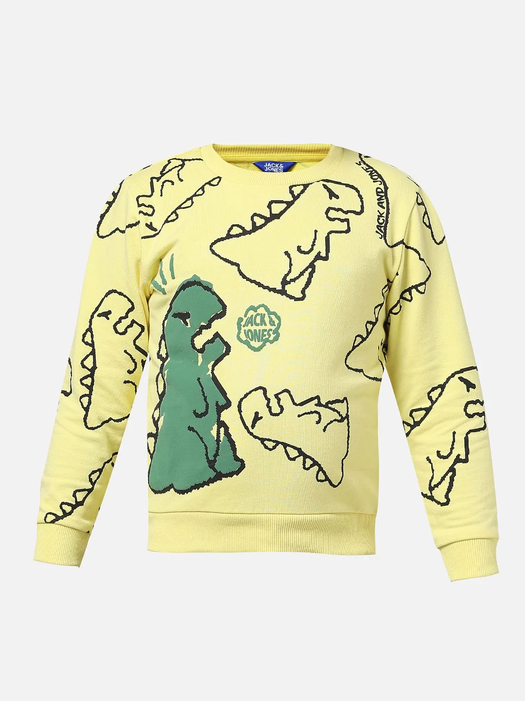 JUNIOR BOYS Yellow Dinosaur Print Sweatshirt - Image 6