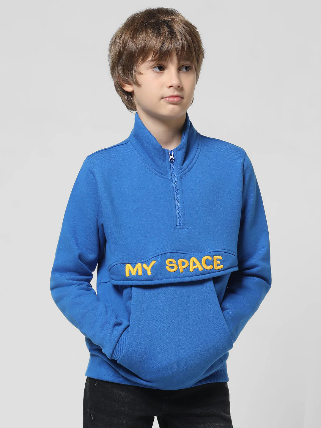 Blue High Neck Sweatshirt - Image 2