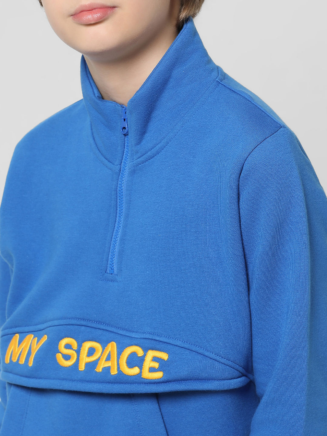 Blue High Neck Sweatshirt - Image 4