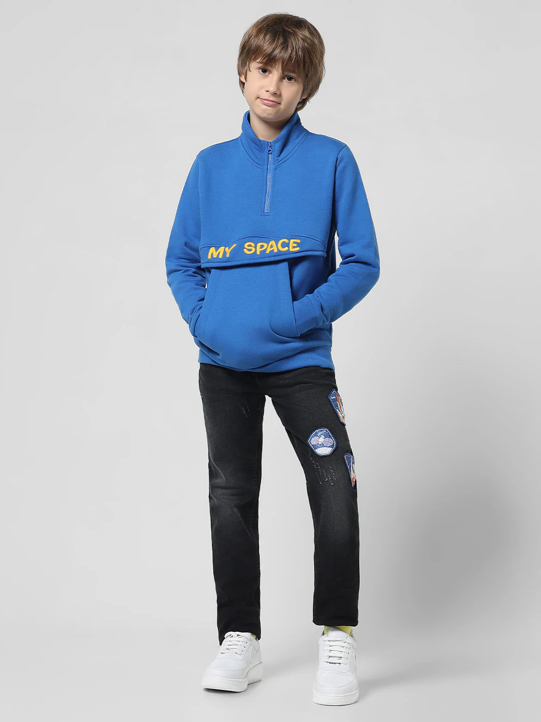 Blue High Neck Sweatshirt - Image 5