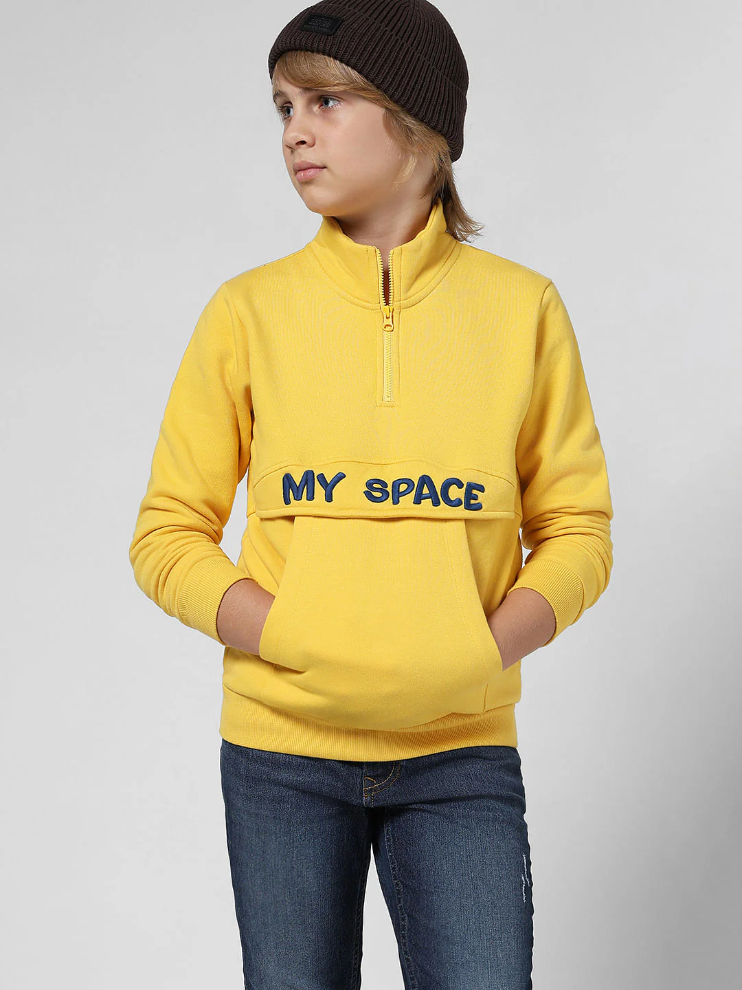 JUNIOR BOYS Yellow High-Neck Sweatshirt - Image 6